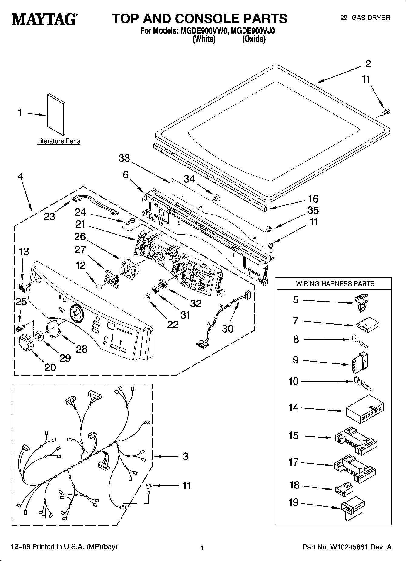 01 - TOP AND CONSOLE PARTS