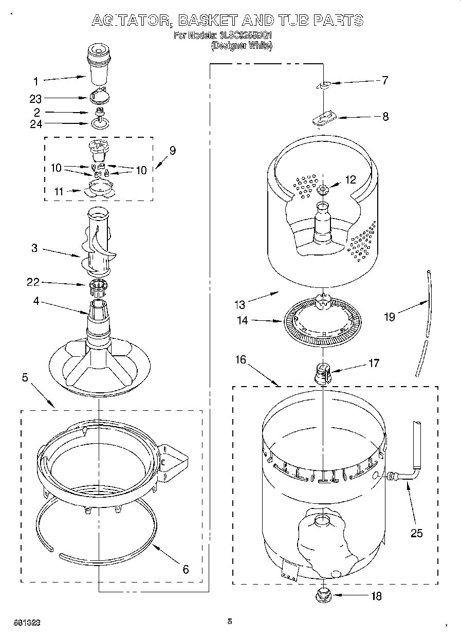 03 - AGITATOR, BASKET AND TUB