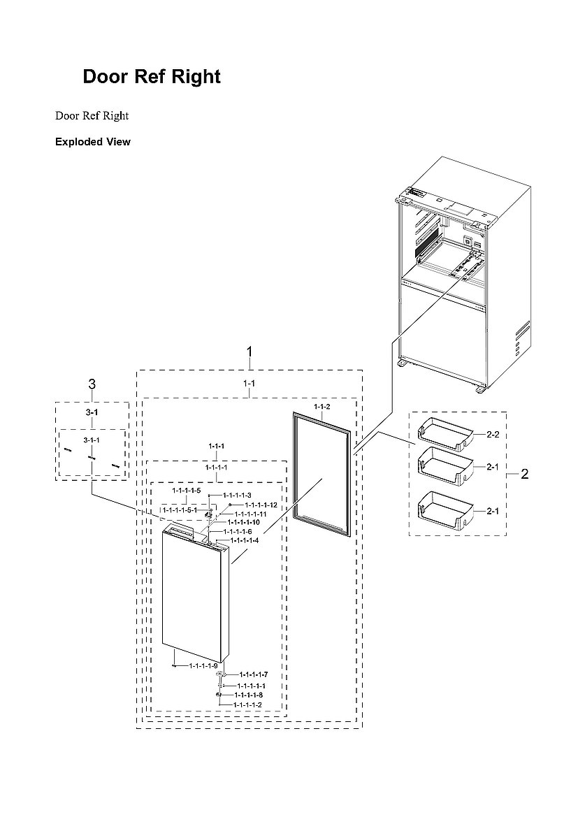 Right Refrigerator Door Parts