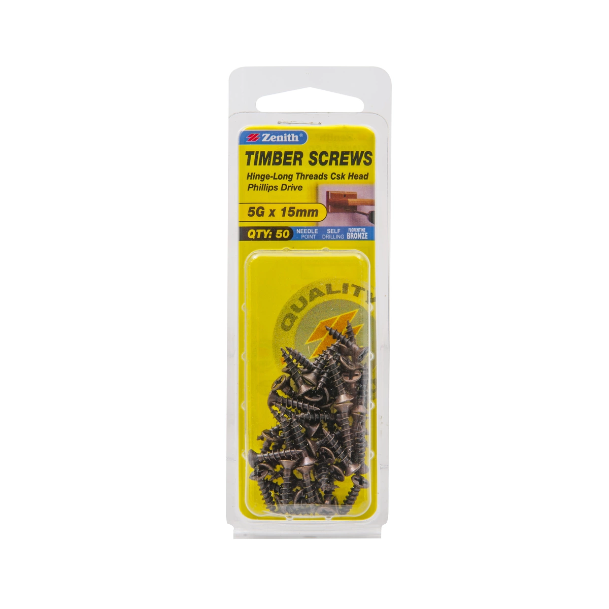 ZENITH® 5G x 16mm Florentine Bronze, Phillips Drive, Timber Screws – Internal Use – 50 Pack