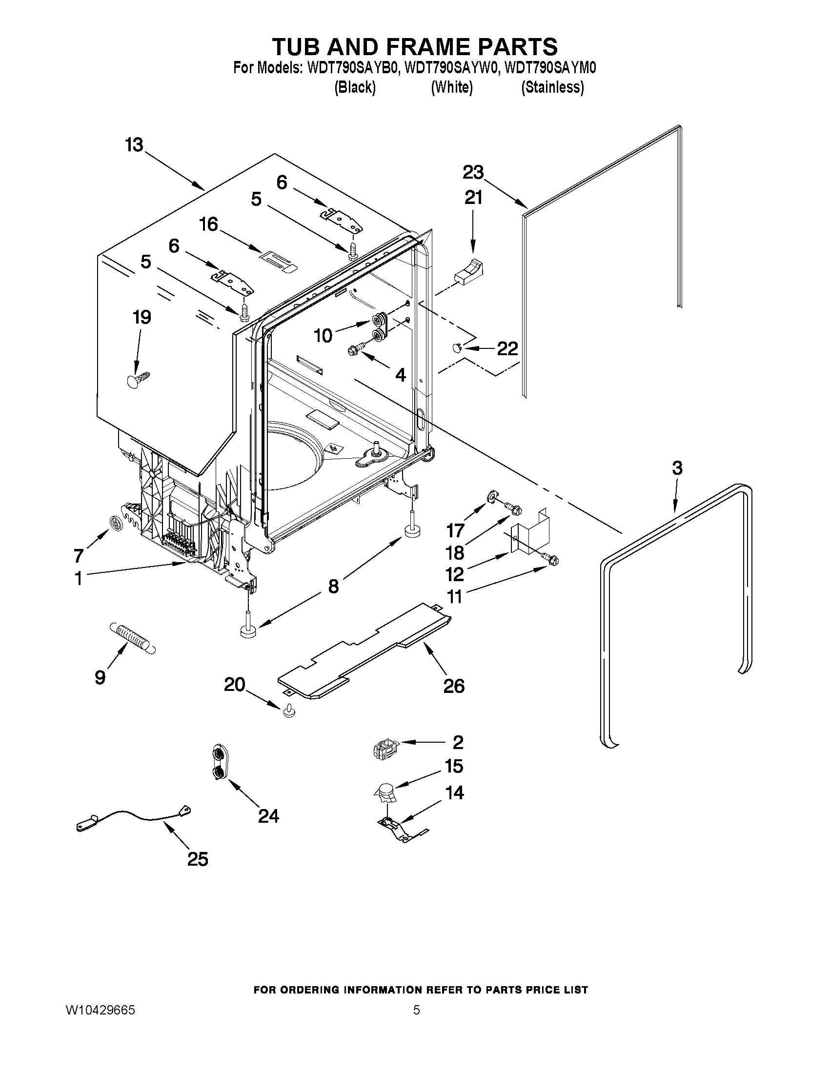 05 - TUB AND FRAME PARTS