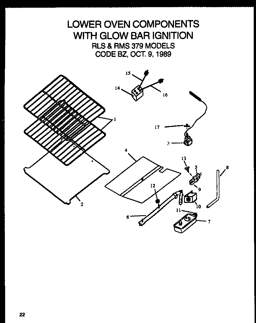 05 - LOWER OVEN COMPNT WITH GLOW BAR IGN
