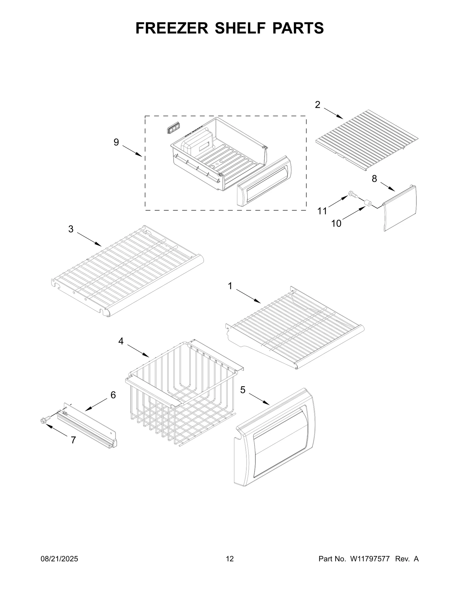 FREEZER SHELF PARTS