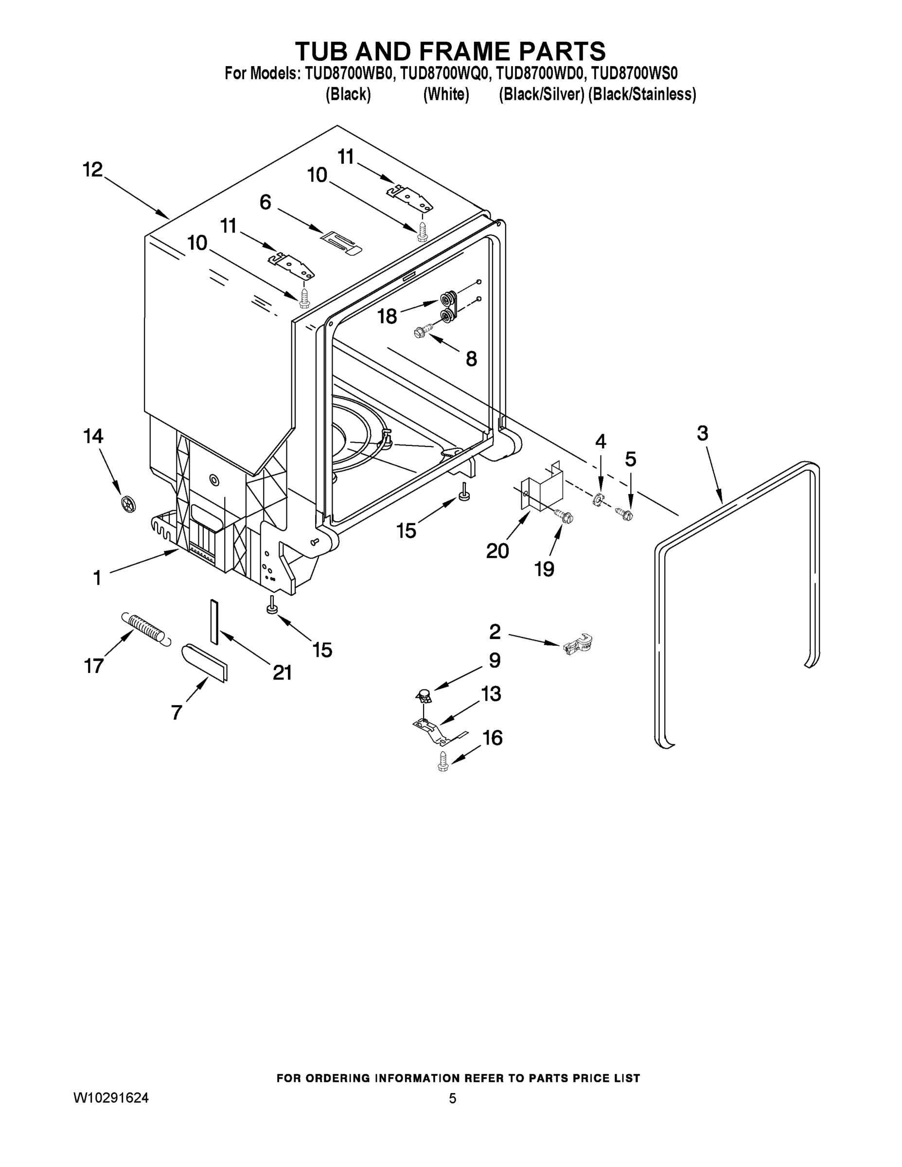 05 - TUB AND FRAME PARTS