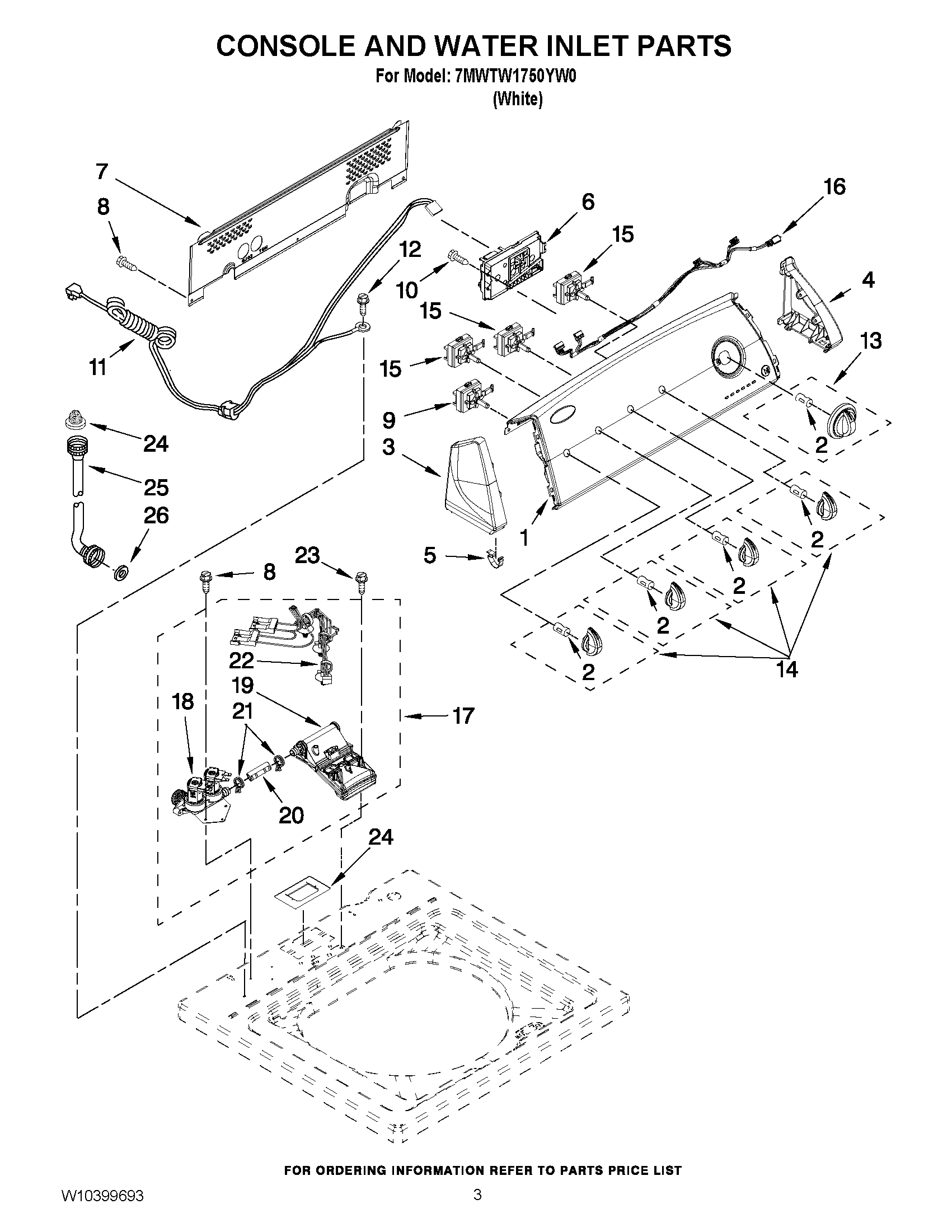 02 - CONSOLE AND WATER INLET PARTS