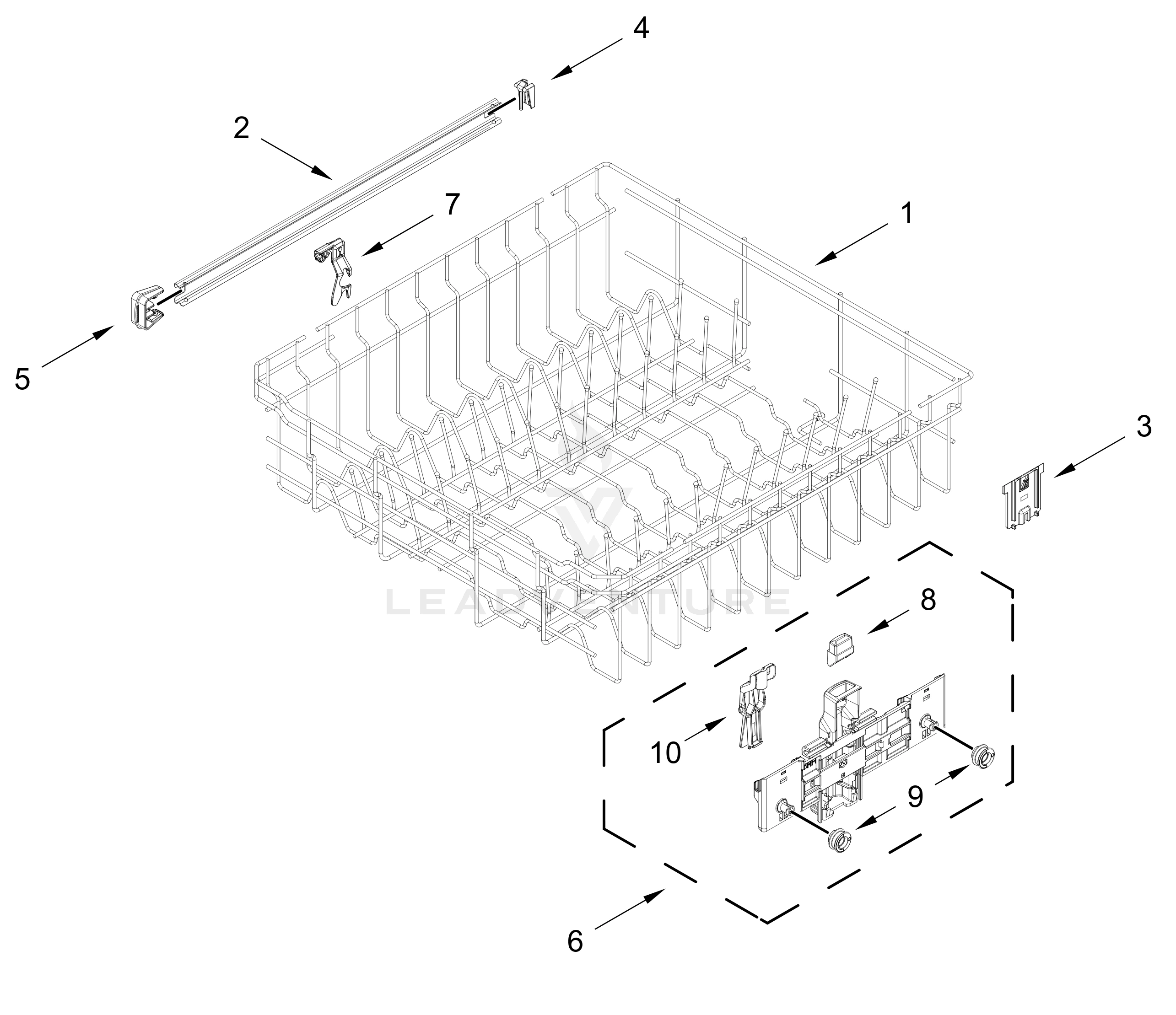 UPPER RACK AND TRACK PARTS