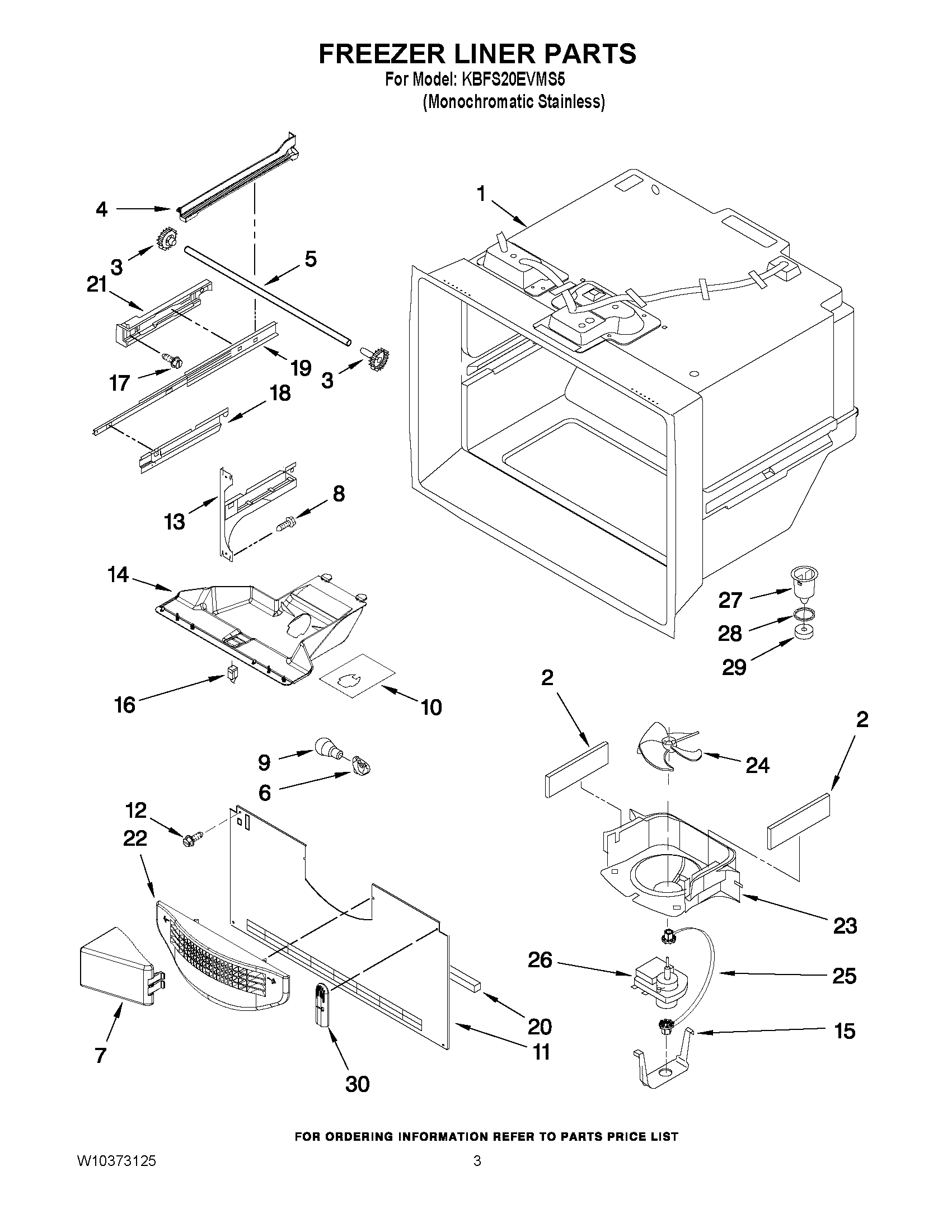 02 - FREEZER LINER PARTS
