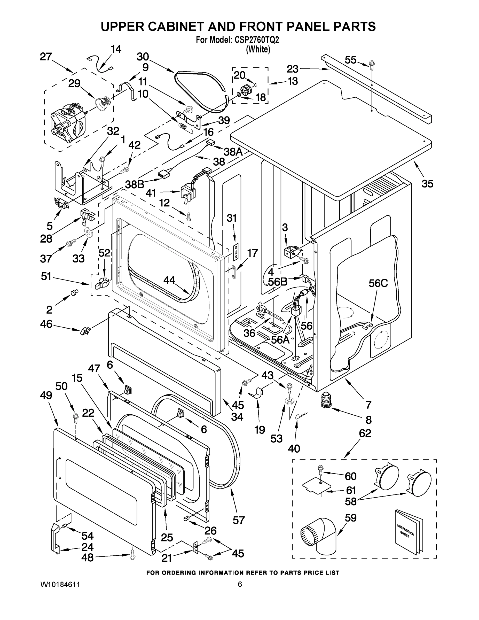 03 - UPPER CABINET AND FRONT PANEL PARTS