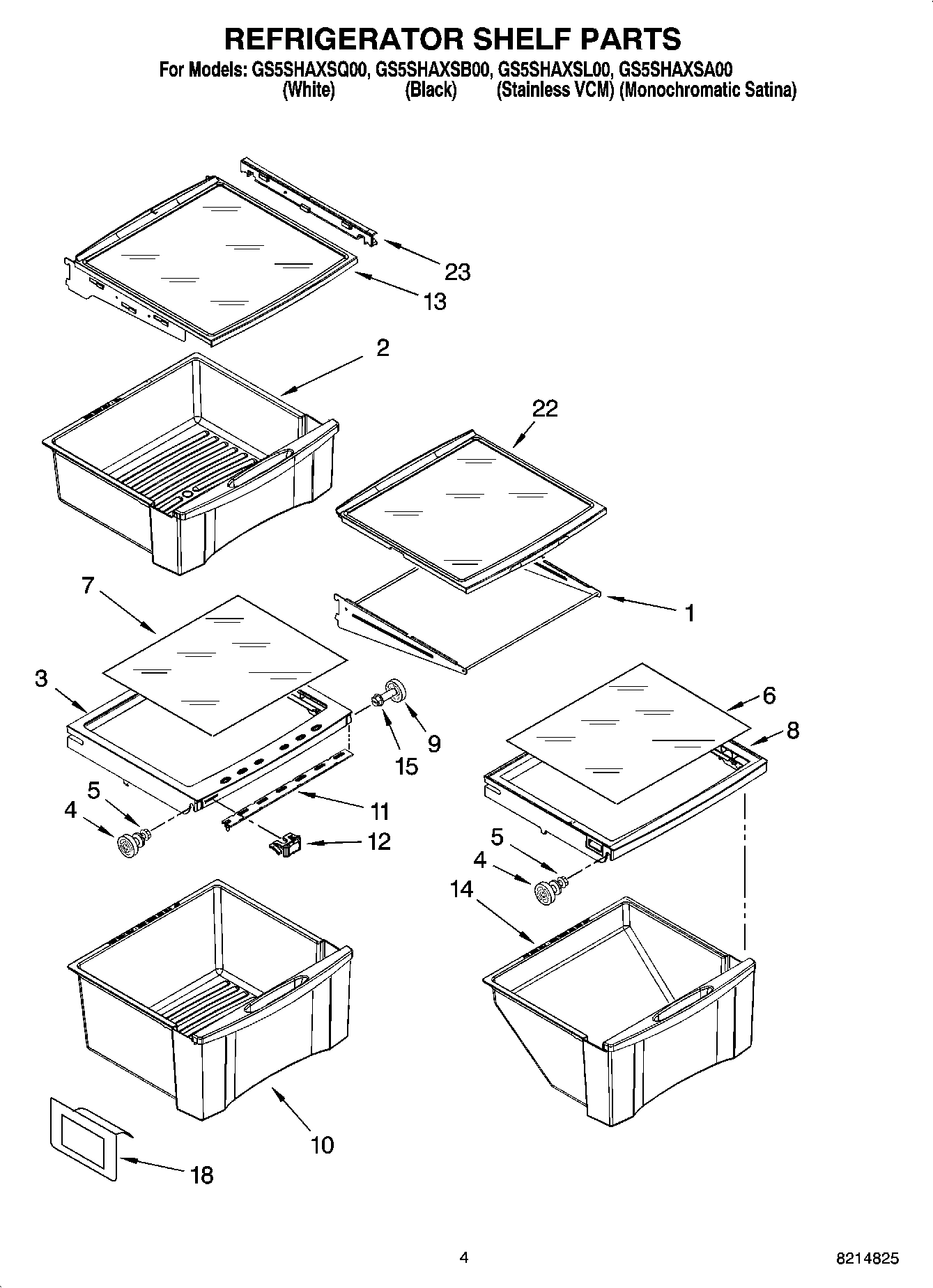 03 - REFRIGERATOR SHELF PARTS