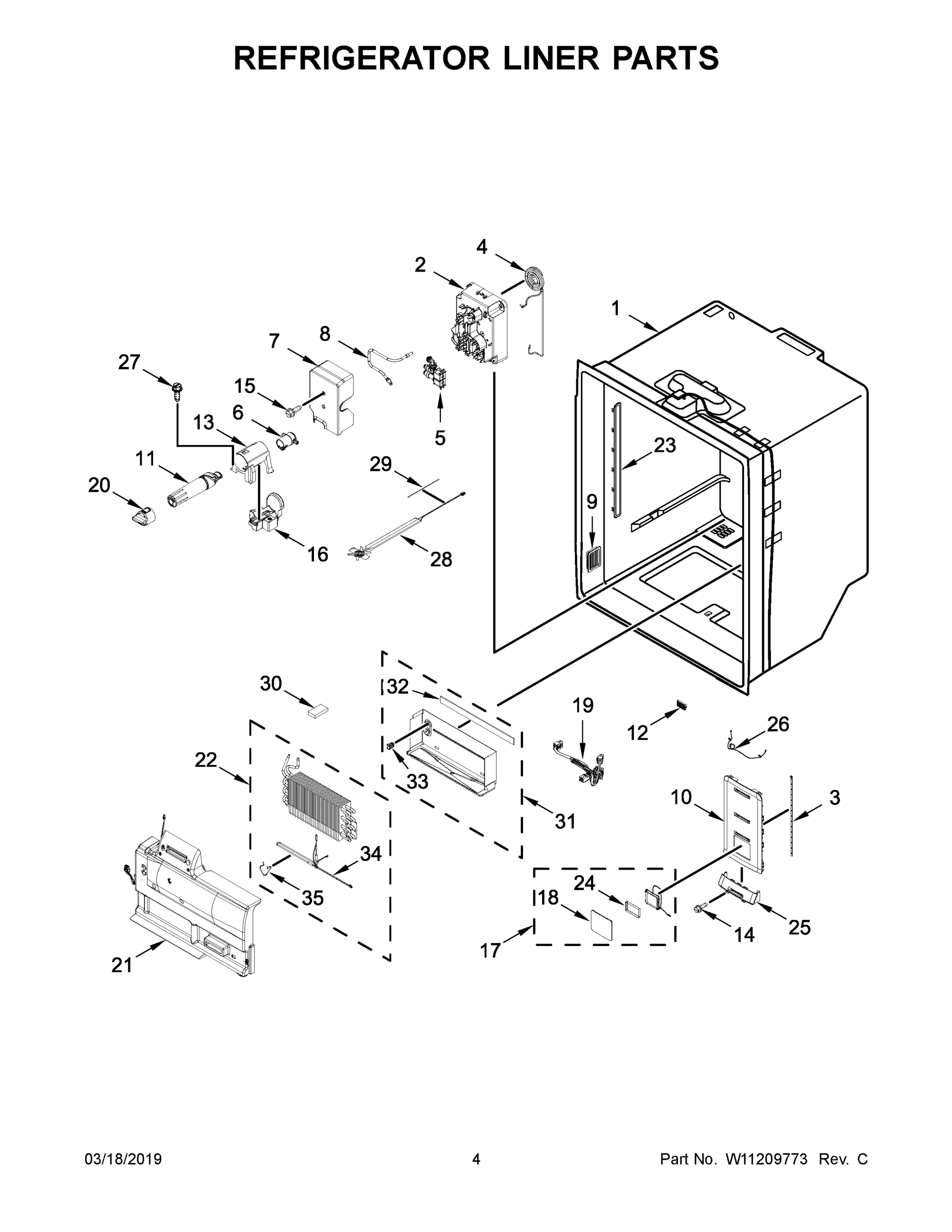 03 - REFRIGERATOR LINER PARTS