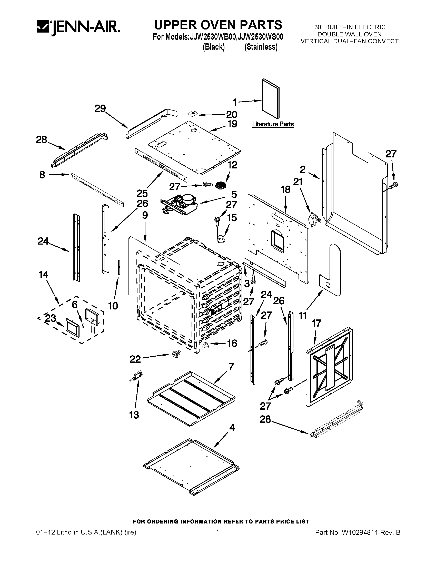 01 - UPPER OVEN PARTS