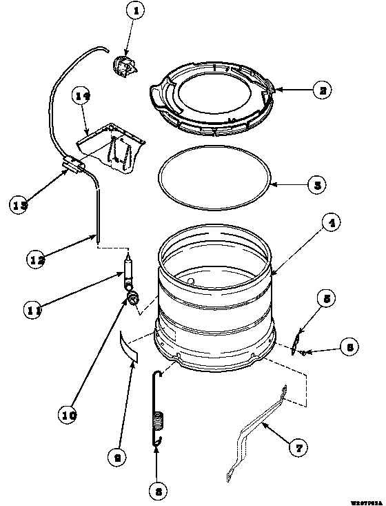 21 - OUTER TUB, COVER AND PRESSURE HOSE