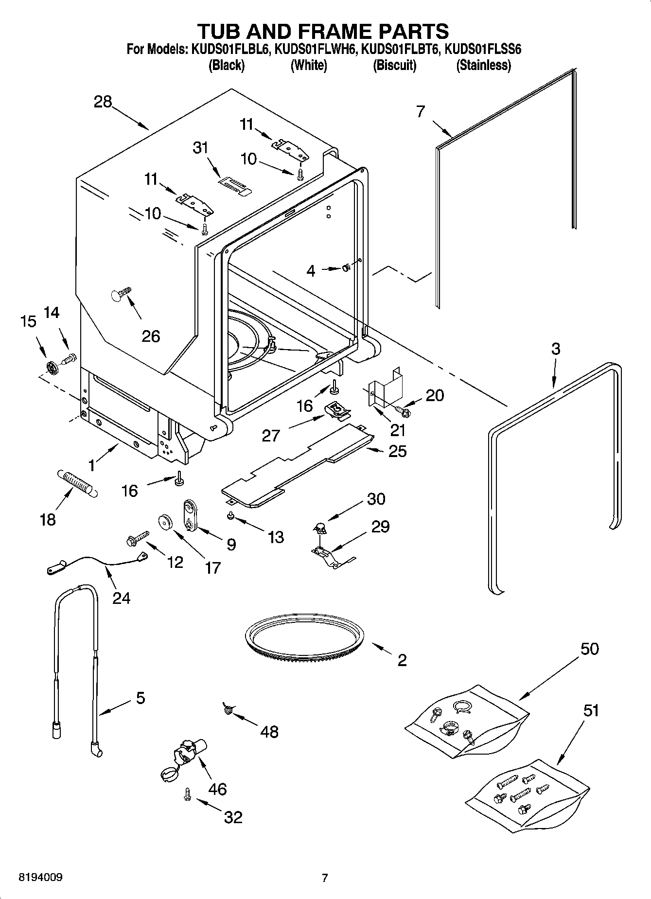 07 - TUB AND FRAME PARTS