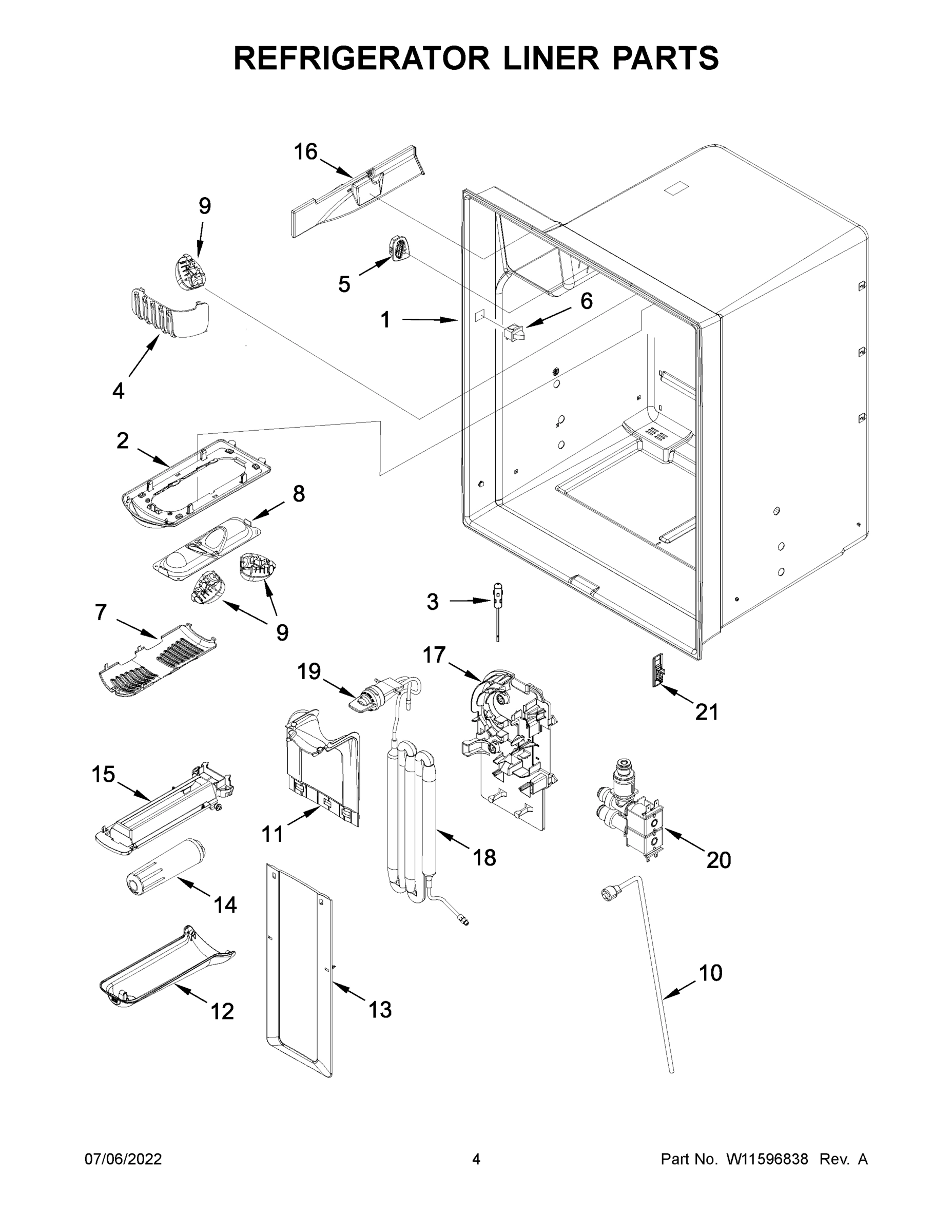 03 - REFRIGERATOR LINER PARTS