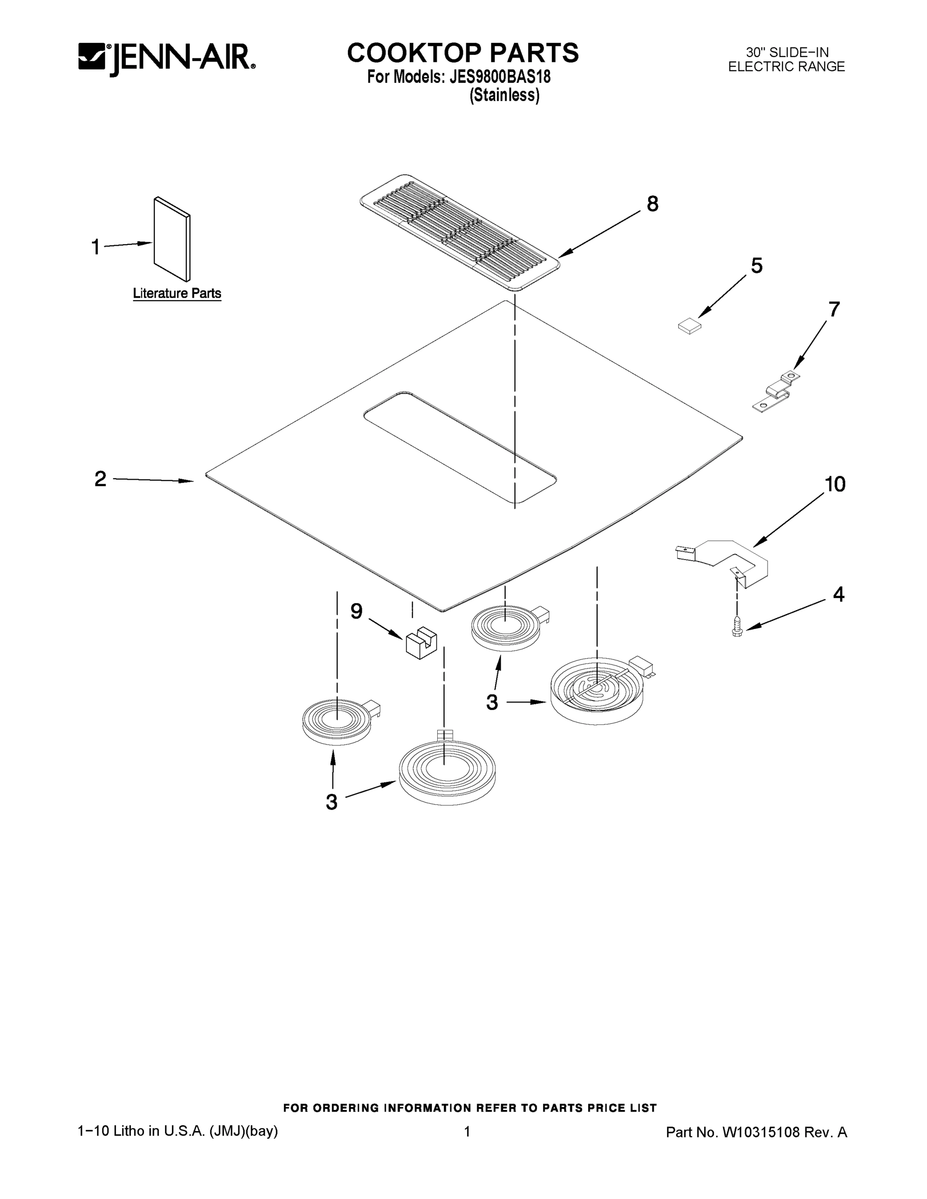 01 - COOKTOP PARTS