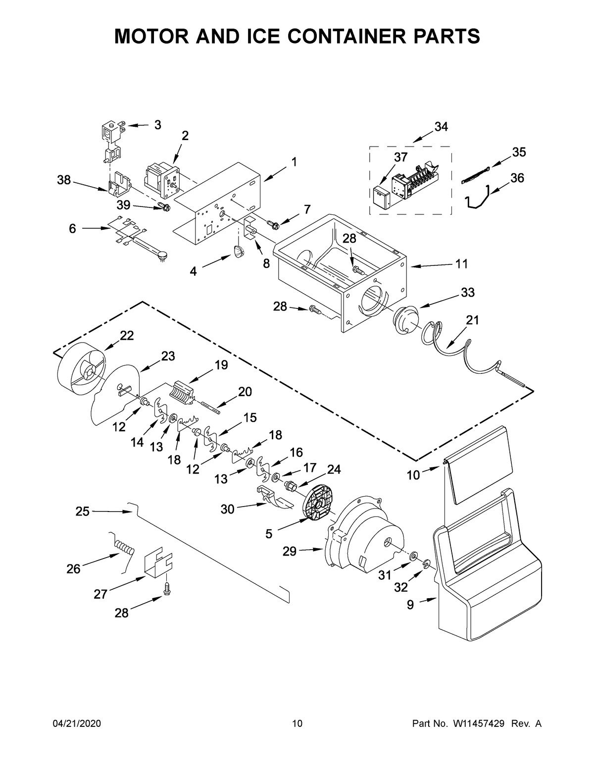 06 - MOTOR AND ICE CONTAINER PARTS
