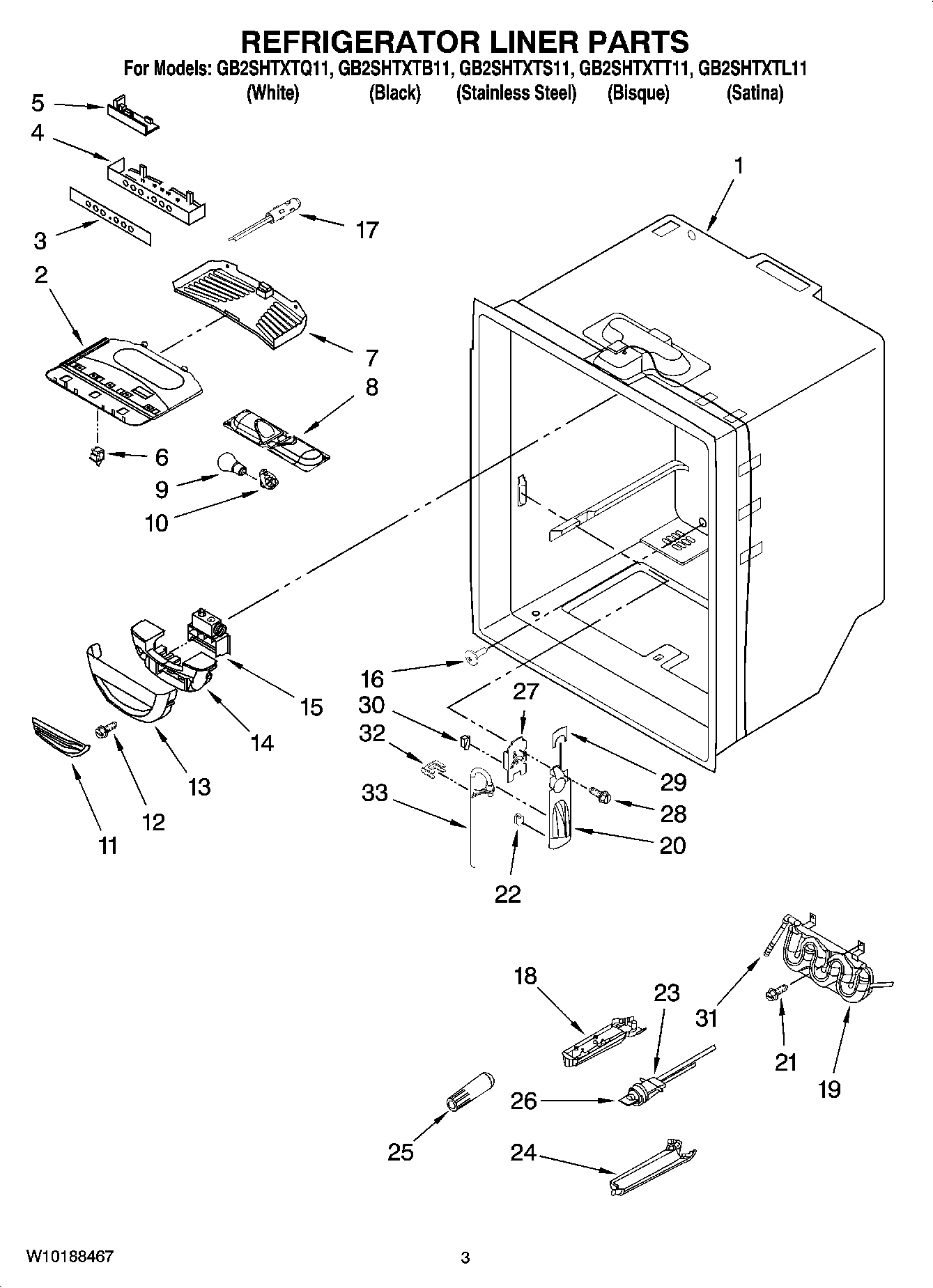 02 - REFRIGERATOR LINER PARTS