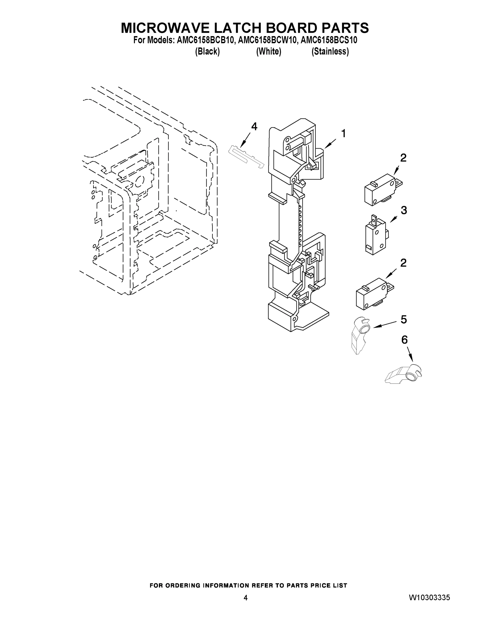 04 - MICROWAVE LATCH BOARD PARTS