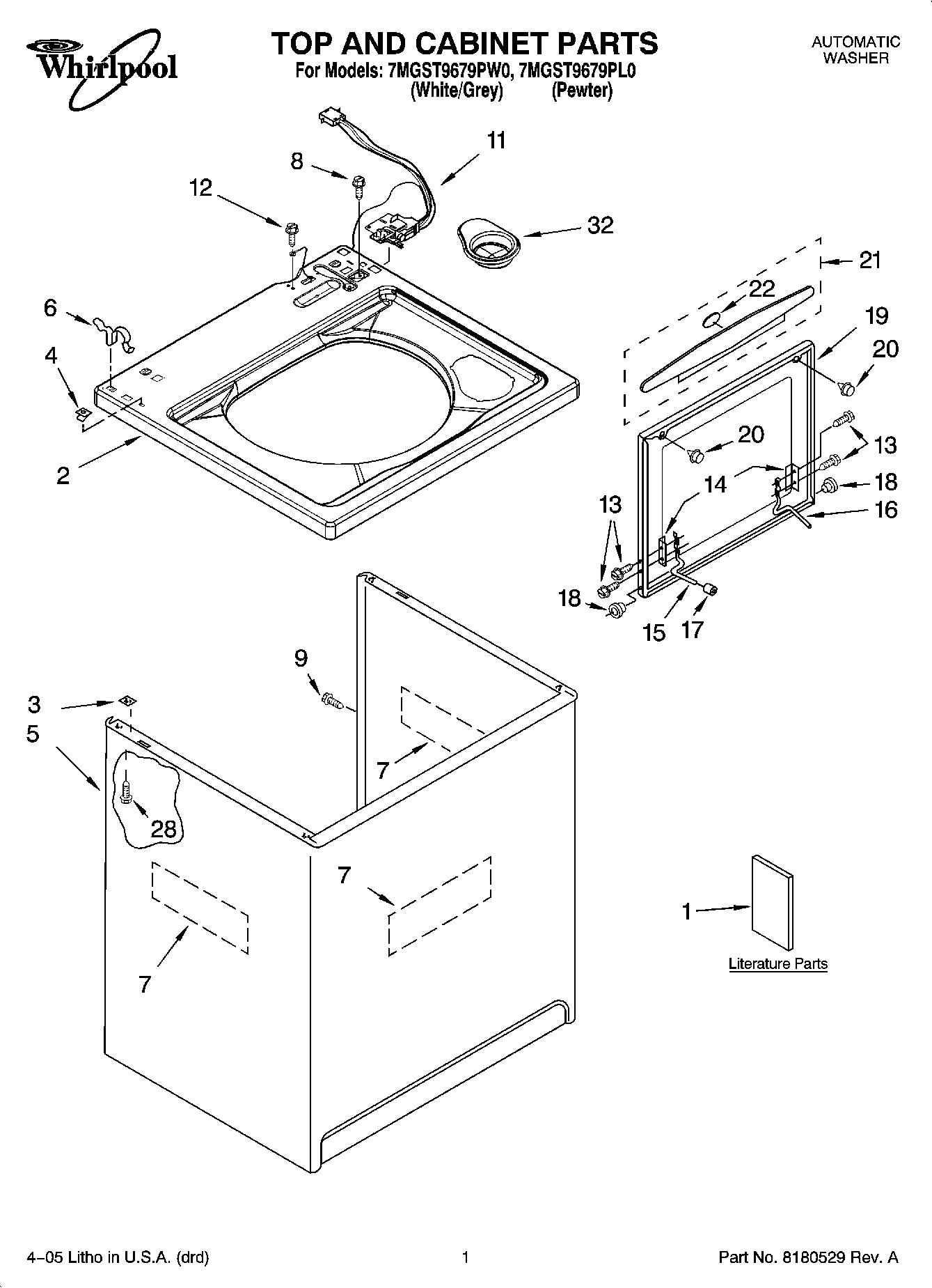 01 - TOP AND CABINET PARTS