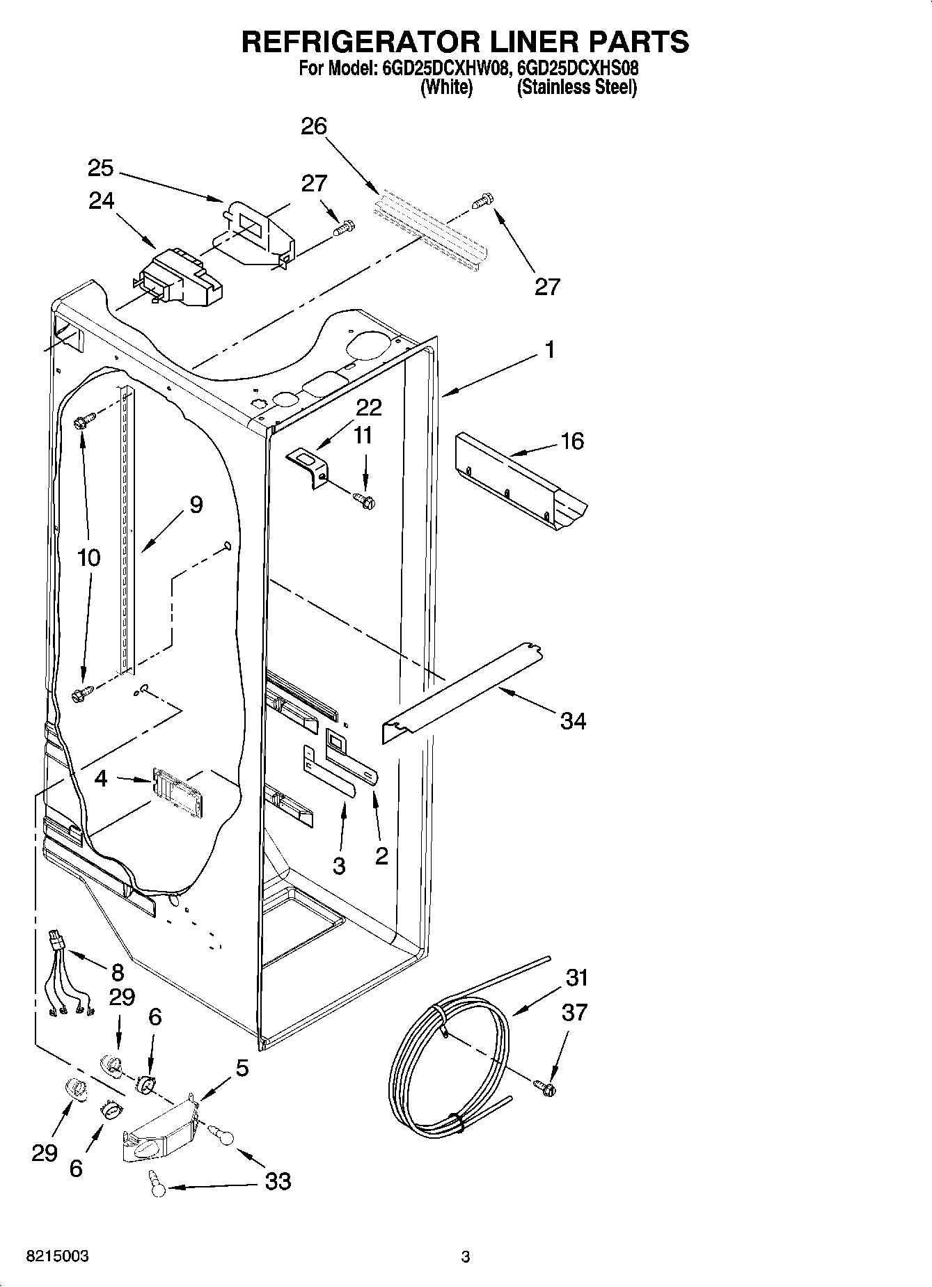 02 - REFRIGERATOR LINER PARTS