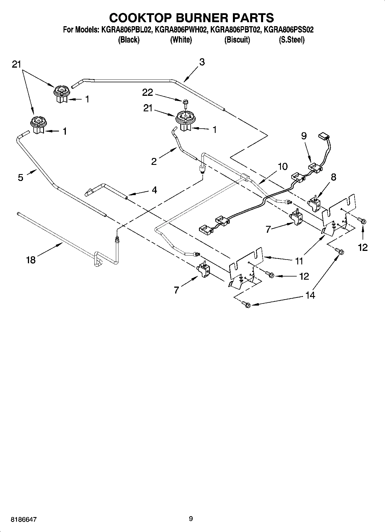 07 - COOKTOP BURNER PARTS