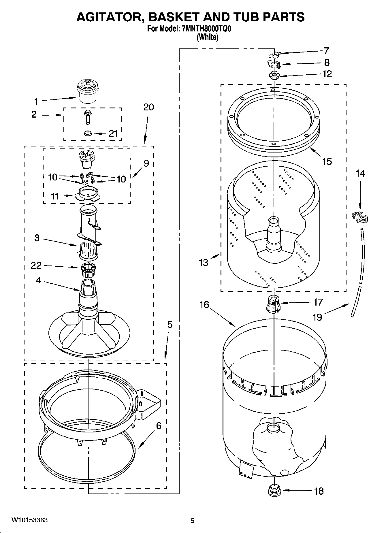 03 - AGITATOR, BASKET AND TUB PARTS