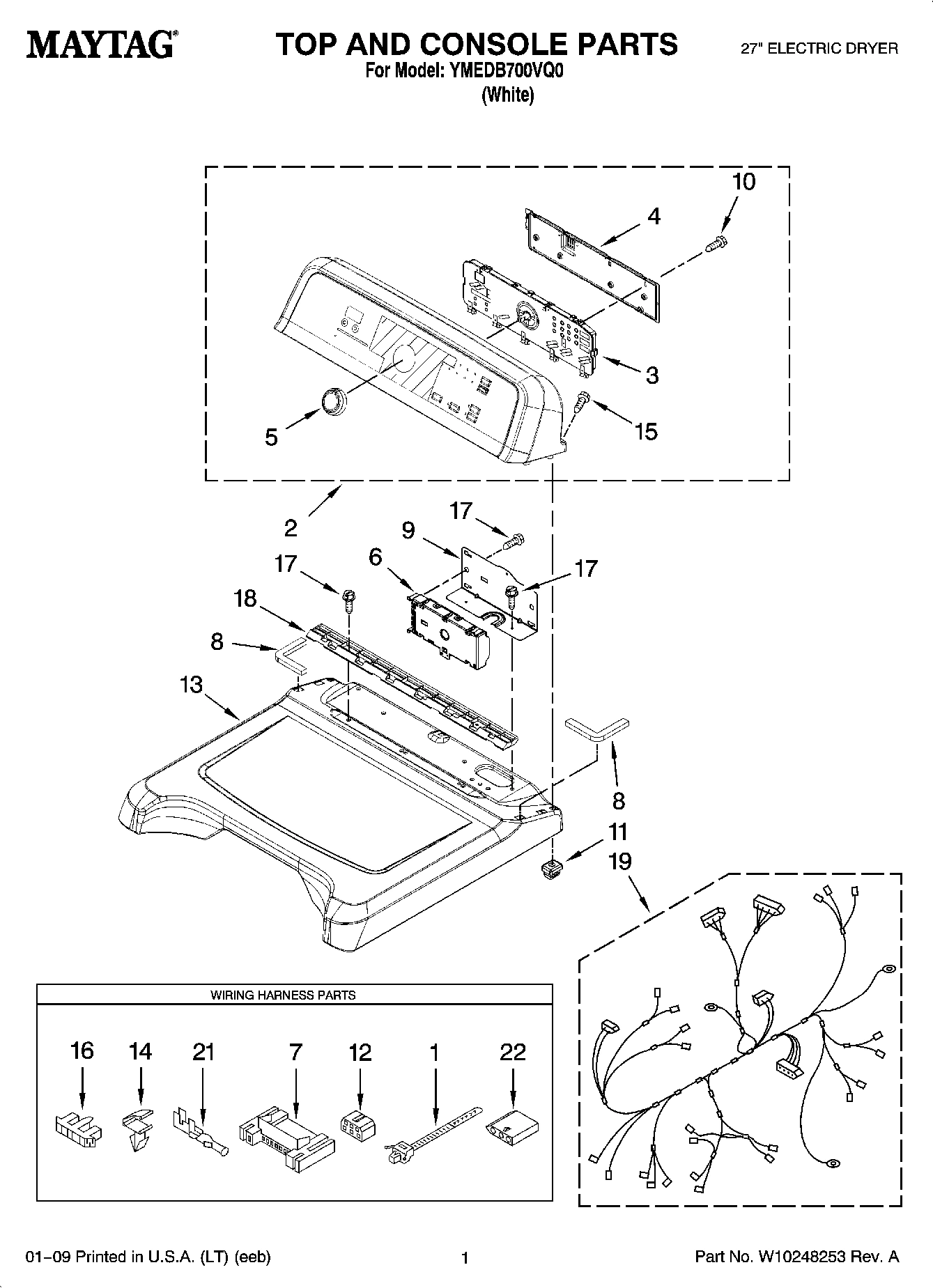 01 - TOP AND CONSOLE PARTS