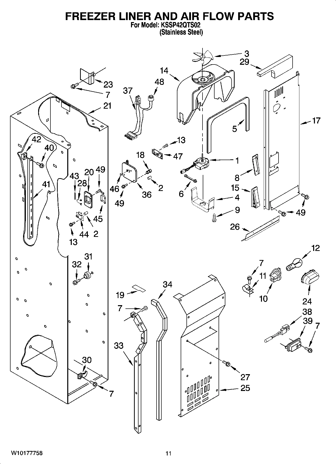 08 - FREEZER LINER AND AIR FLOW PARTS