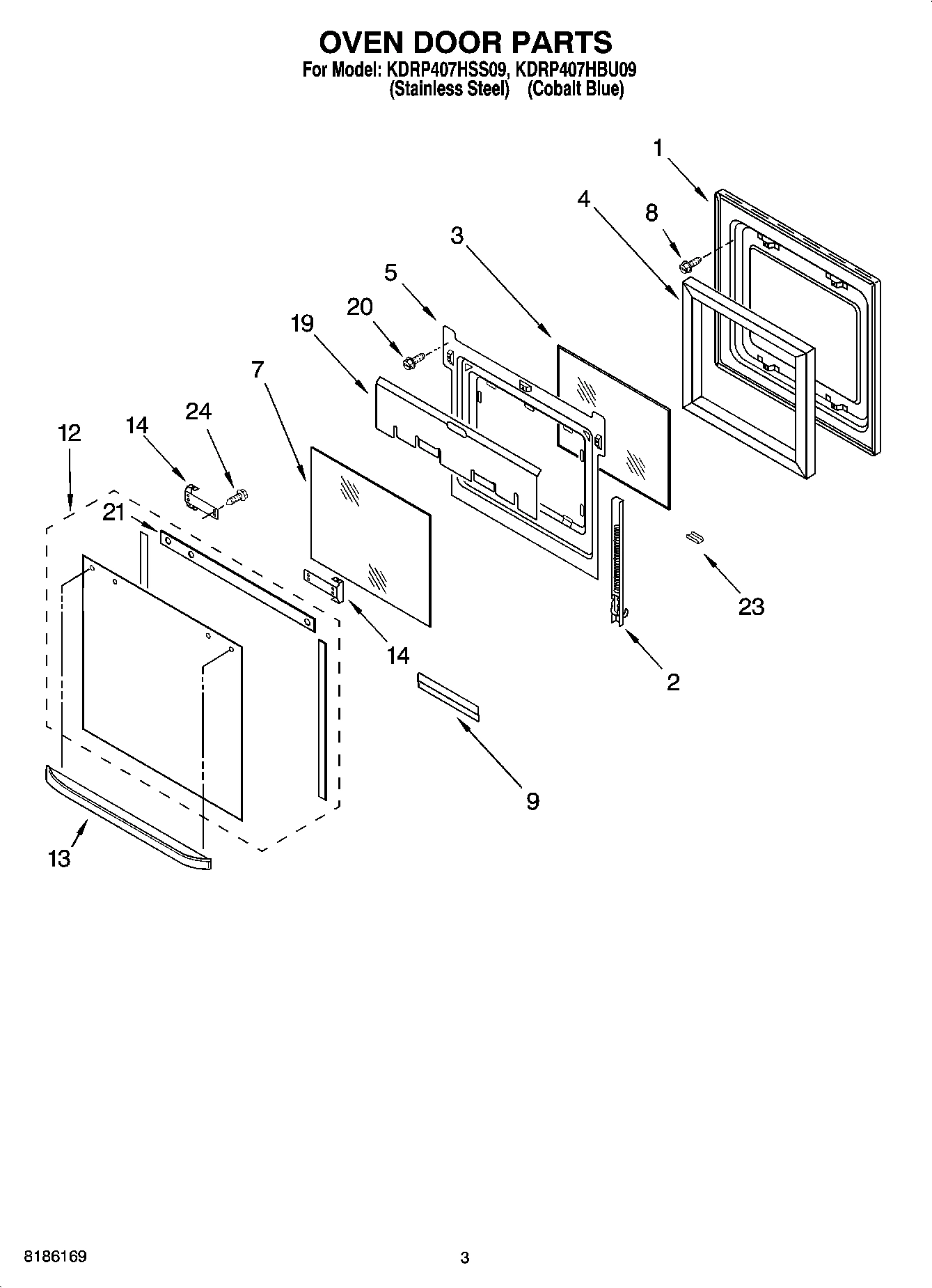 02 - OVEN DOOR PARTS