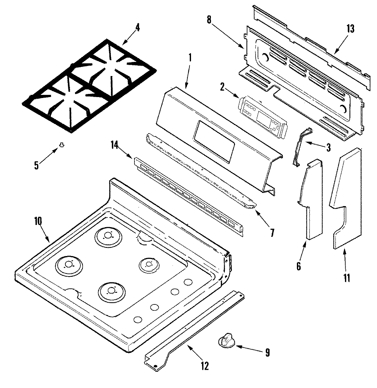 02 - CONTROL PANEL/TOP ASSEMBLY