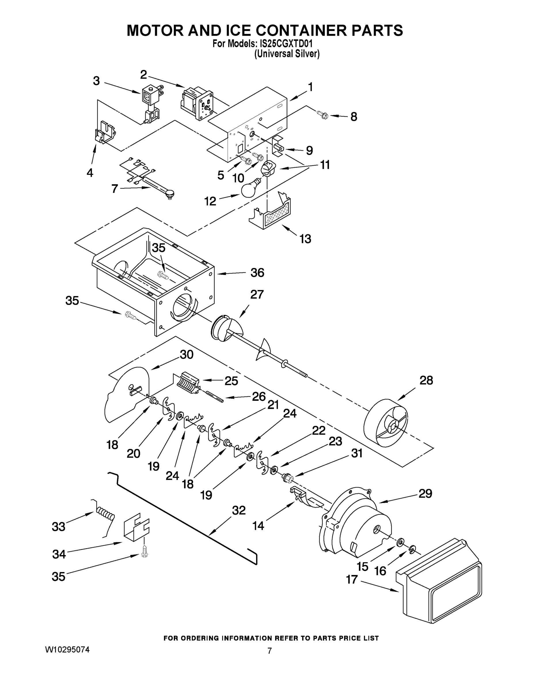 05 - MOTOR AND ICE CONTAINER PARTS