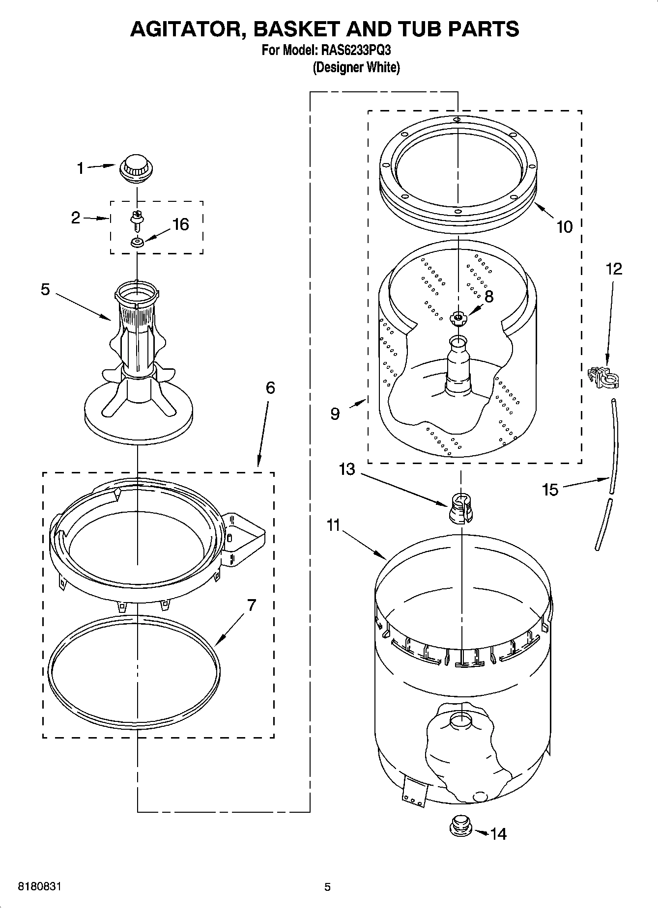 03 - AGITATOR, BASKET AND TUB PARTS