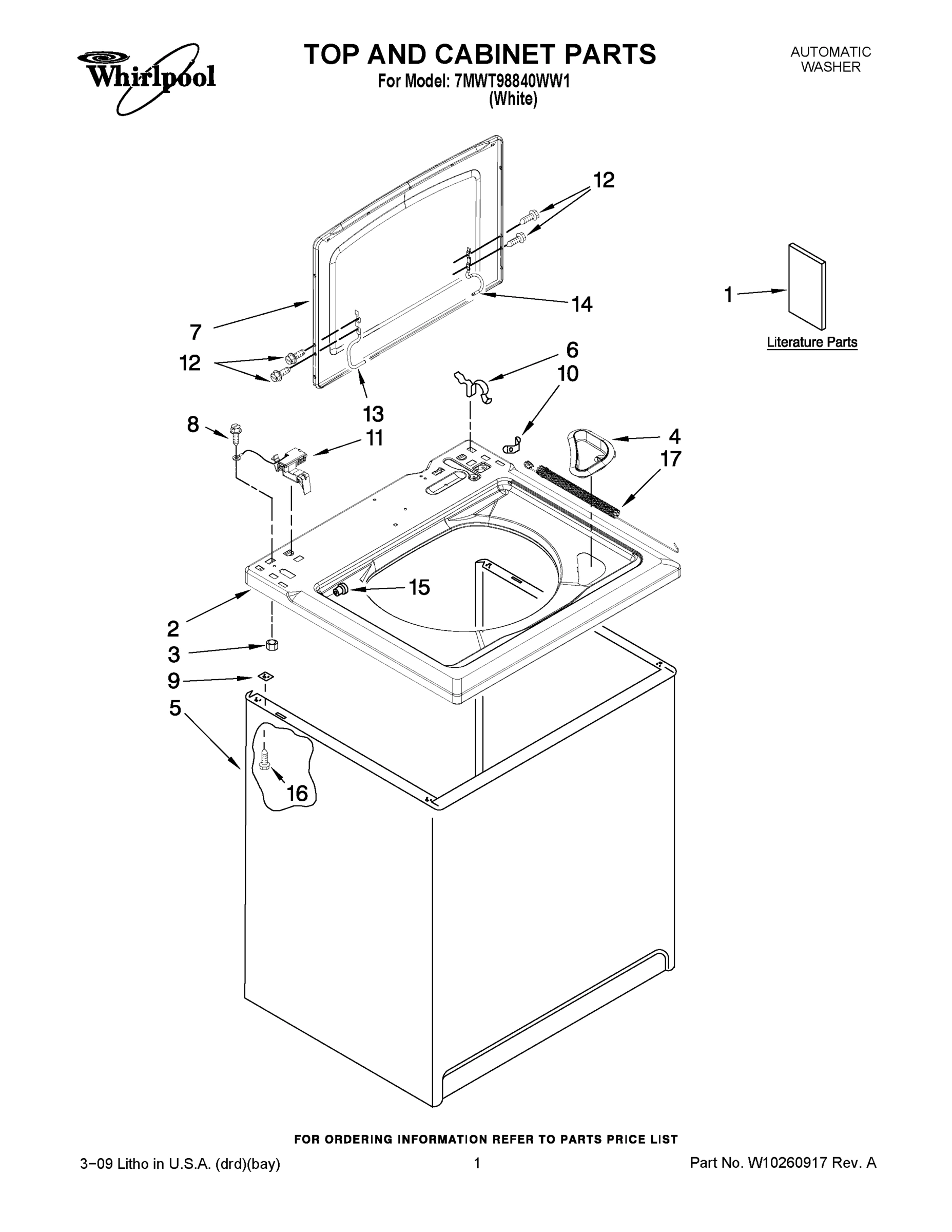 01 - TOP AND CABINET PARTS