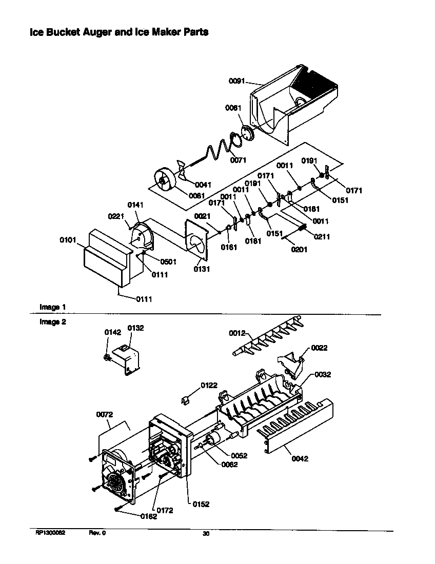 08 - ICE BUCKET AUGER AND ICE MAKER PARTS