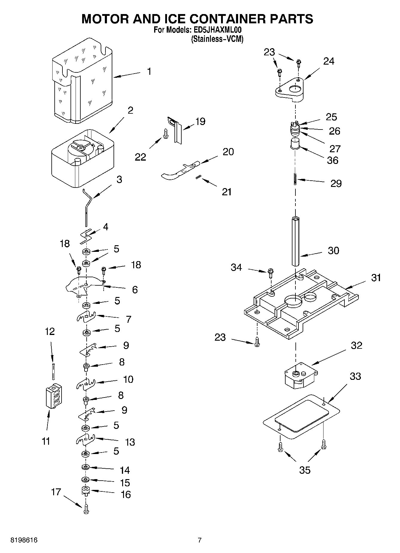 05 - MOTOR AND ICE CONTAINER PARTS