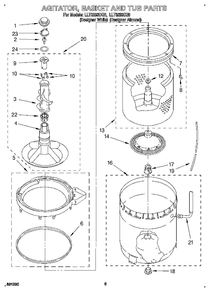 03 - AGITATOR, BASKET AND TUB
