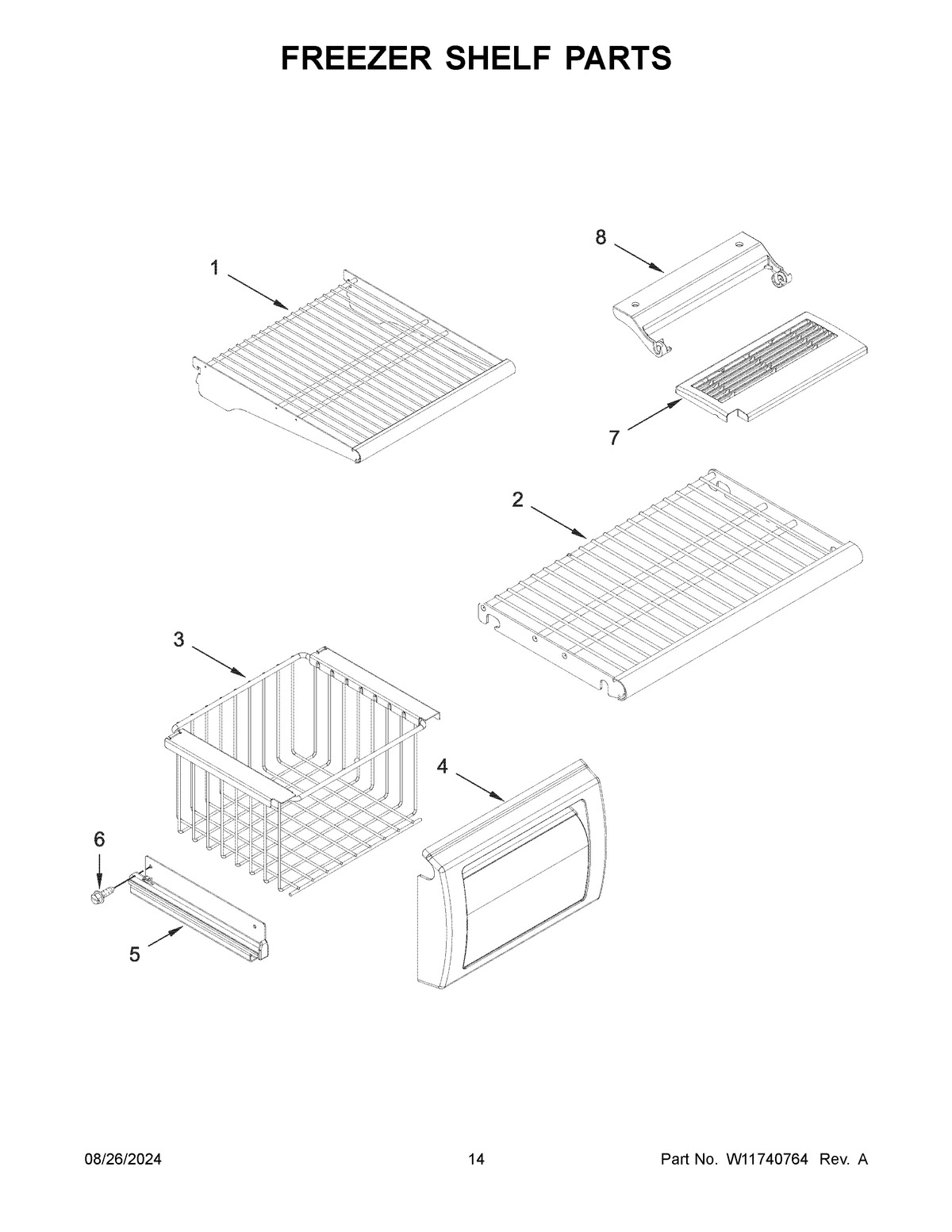 08 - FREEZER SHELF PARTS
