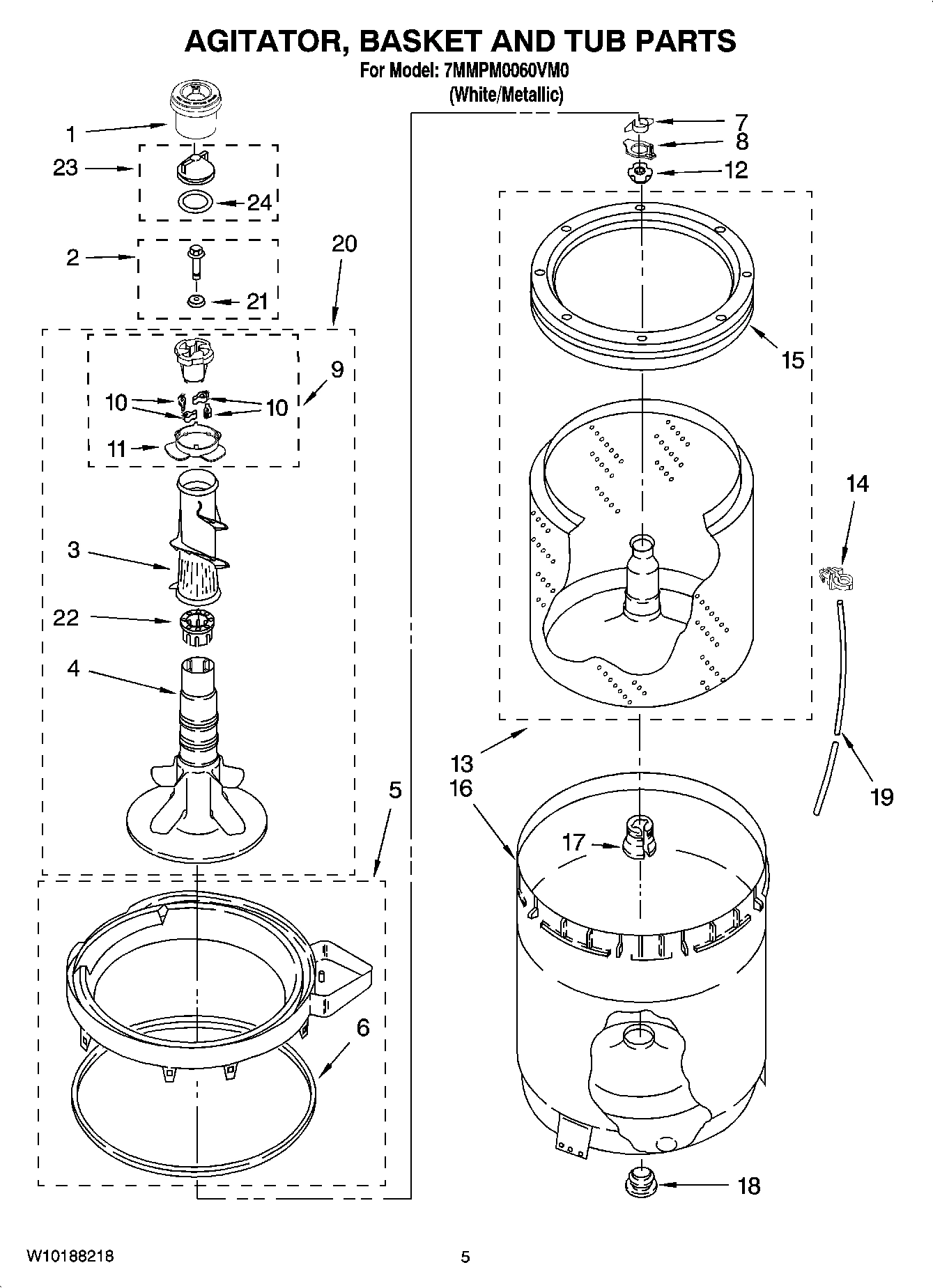 03 - AGITATOR, BASKET AND TUB PARTS
