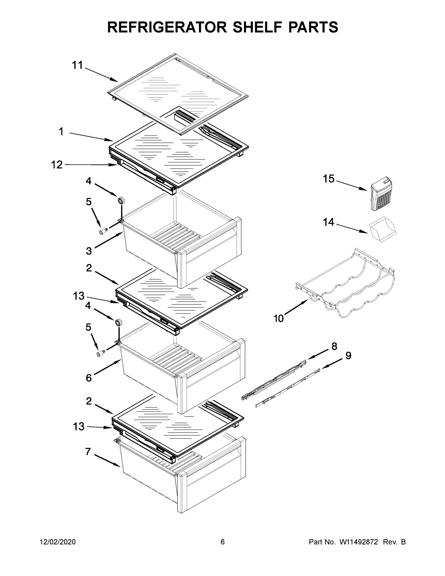 04 - REFRIGERATOR SHELF PARTS