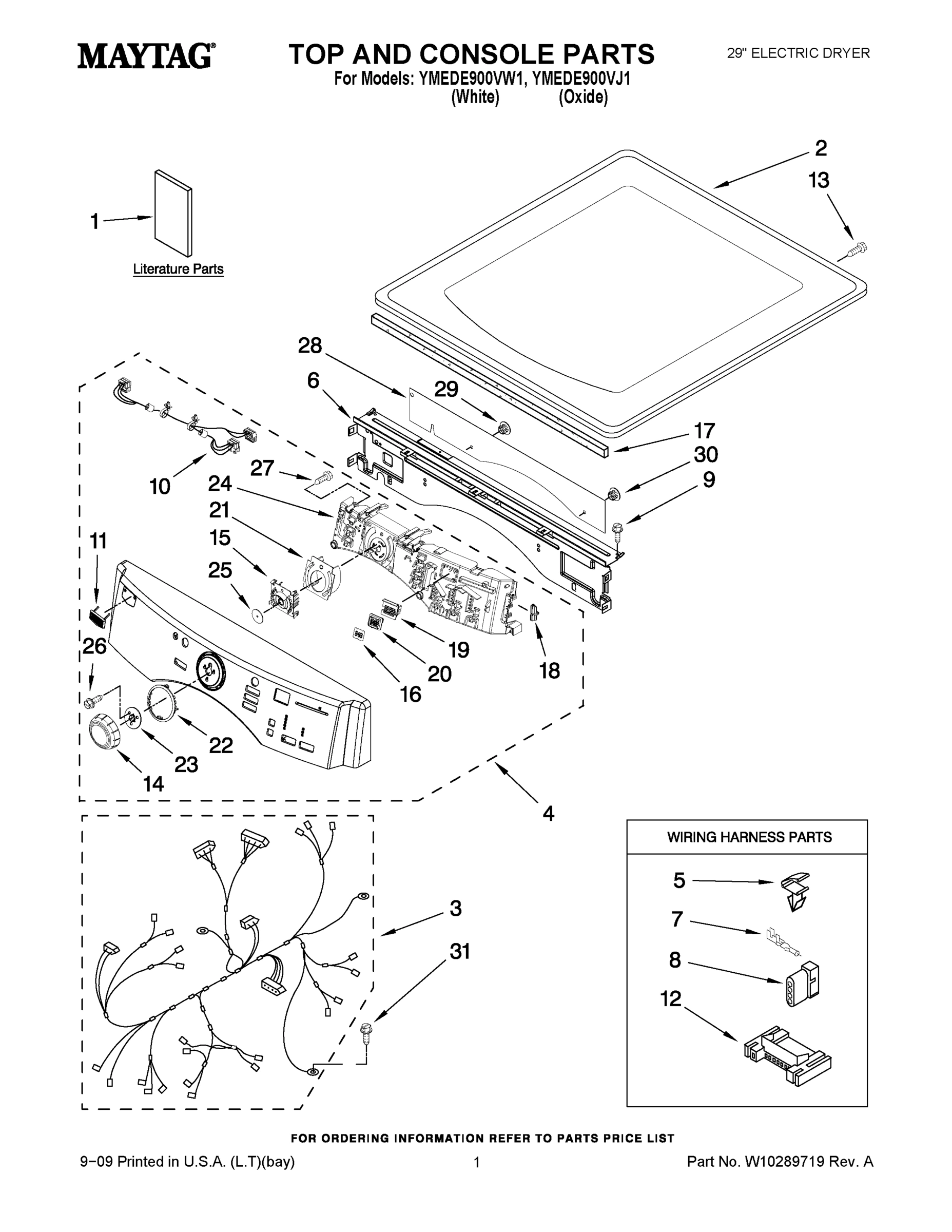 01 - TOP AND CONSOLE PARTS