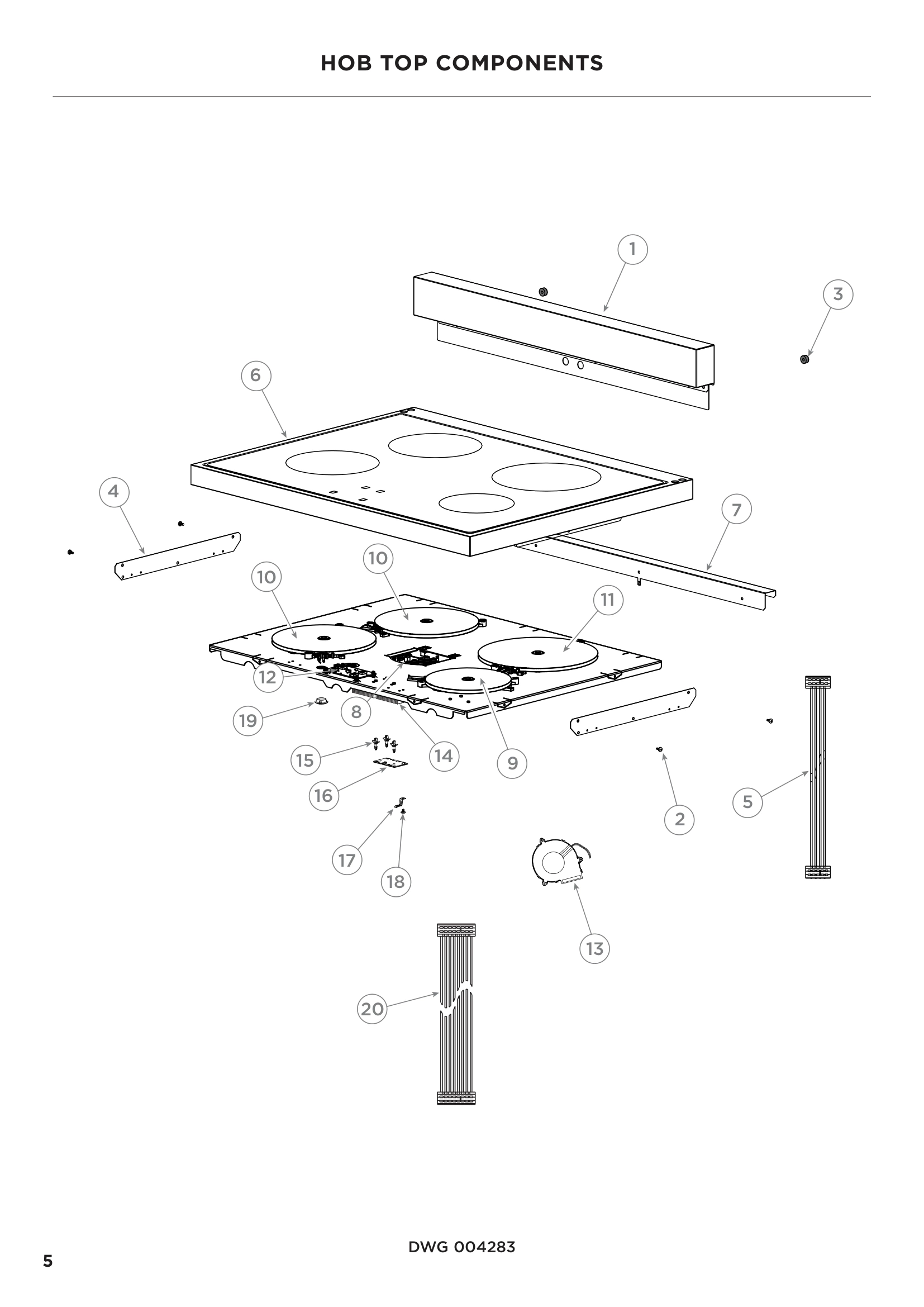HOB TOP COMPONENTS