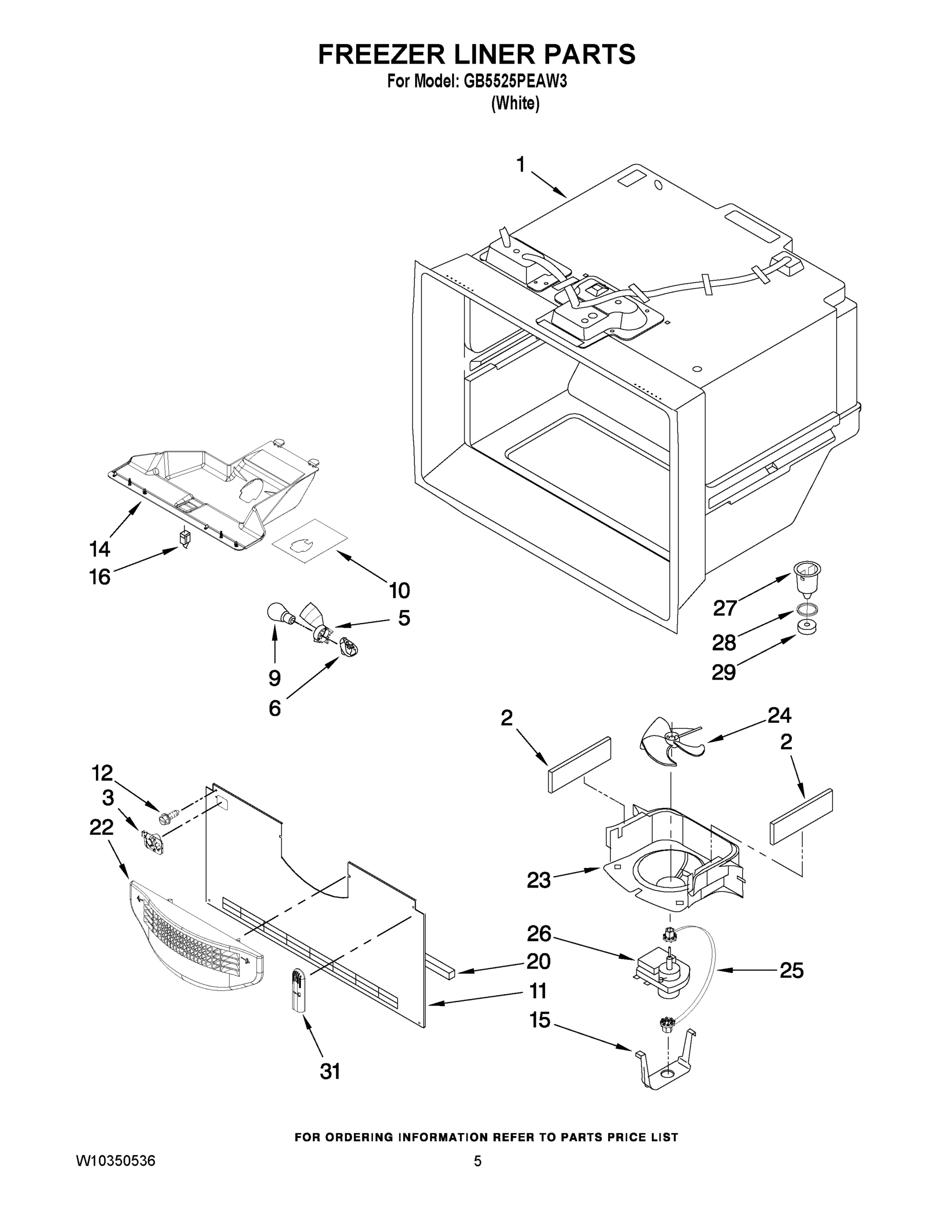 03 - FREEZER LINER PARTS