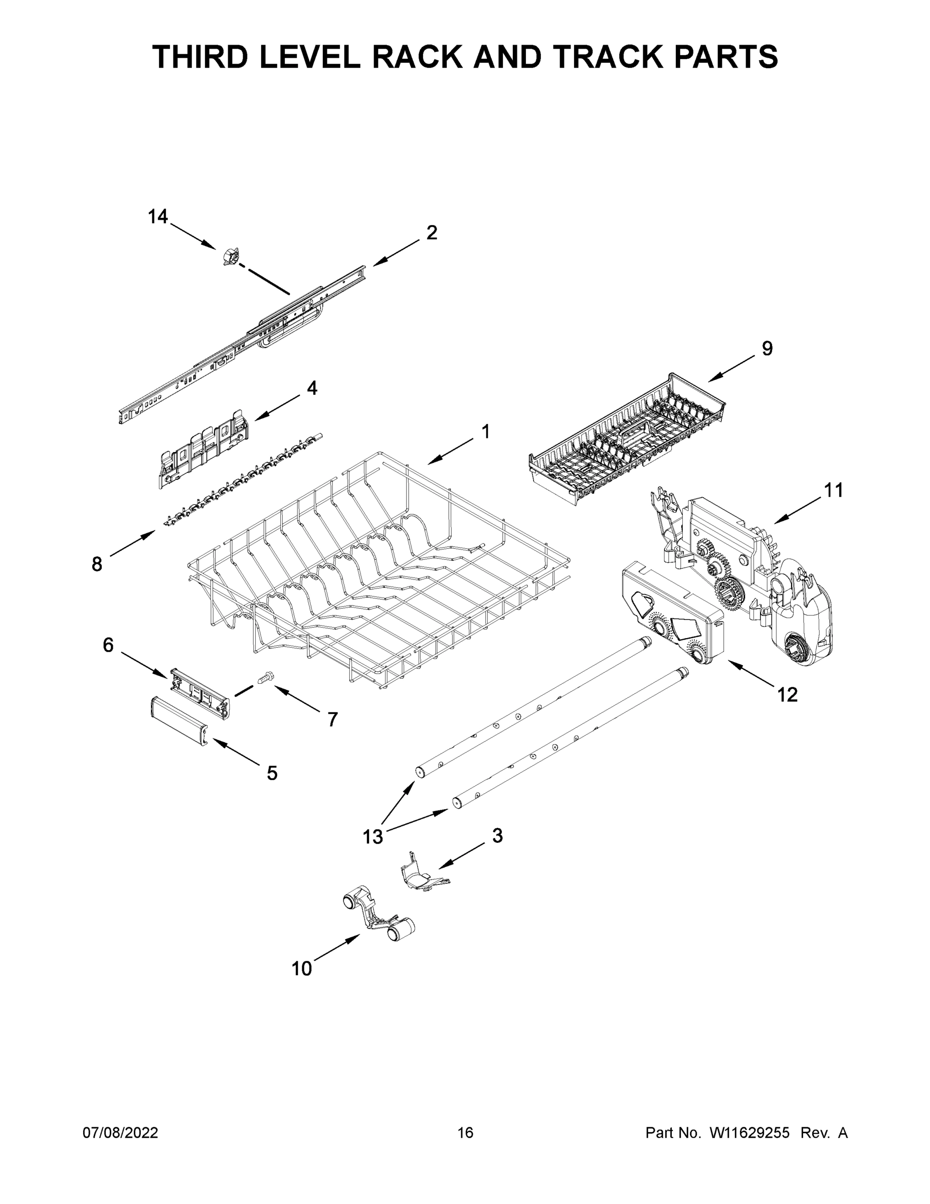 09 - THIRD LEVEL RACK AND TRACK PARTS