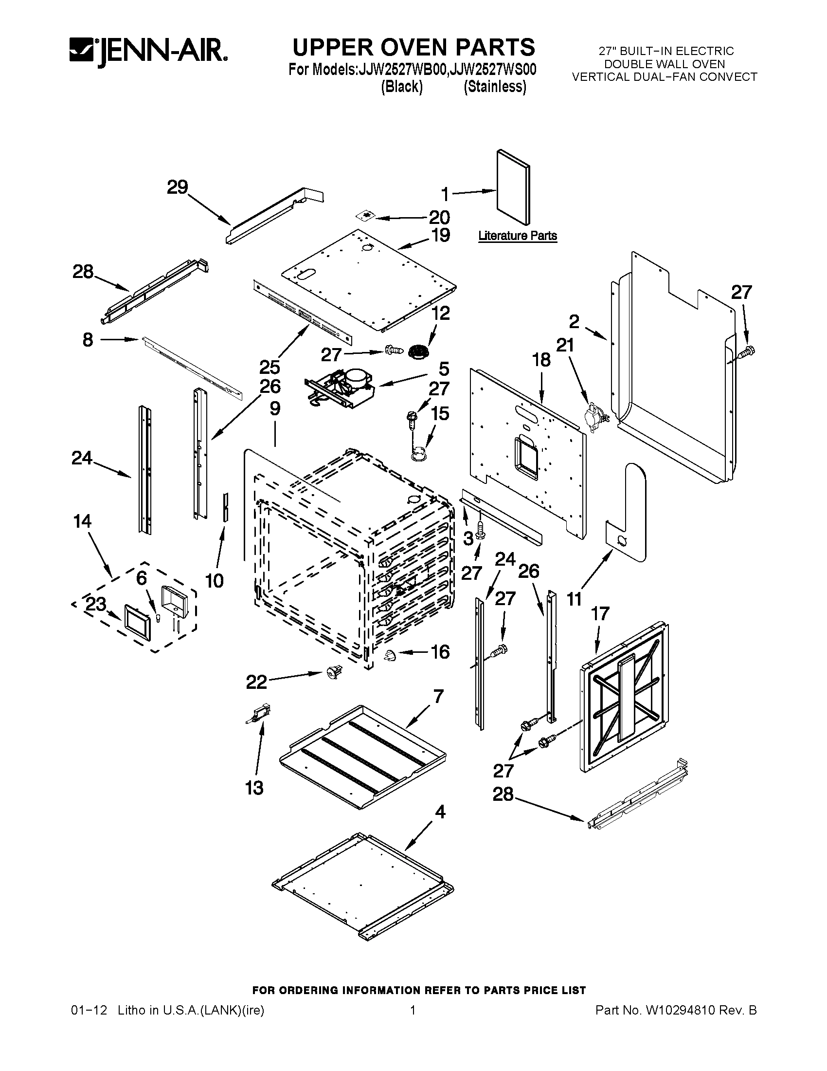 01 - UPPER OVEN PARTS