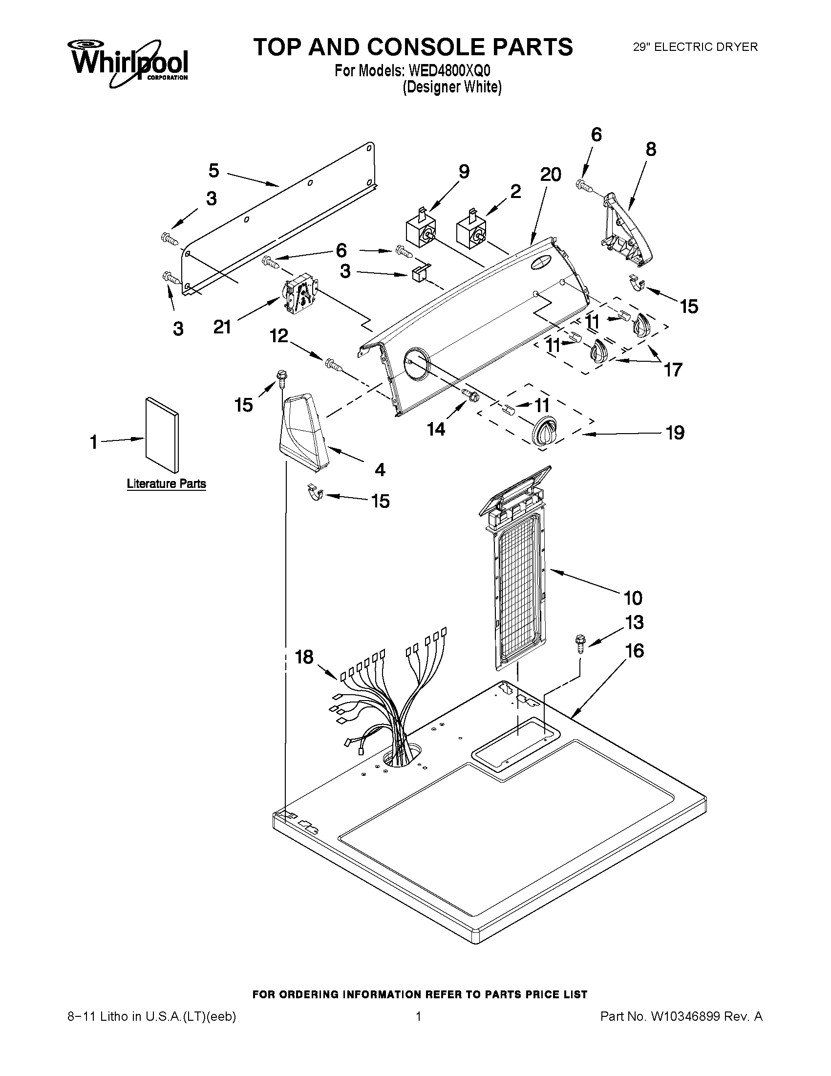 01 - TOP AND CONSOLE PARTS