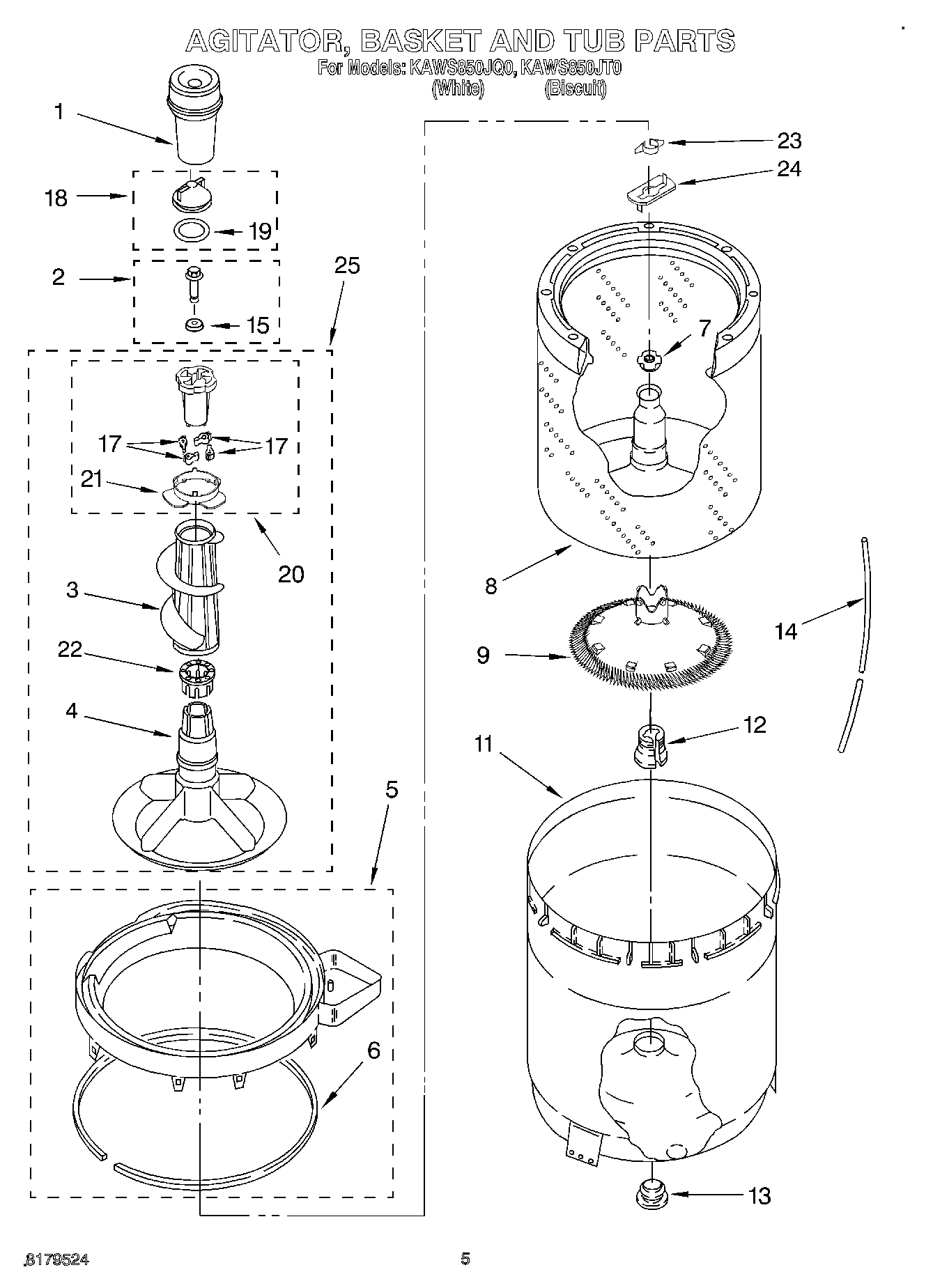 03 - AGITATOR, BASKET, AND TUB