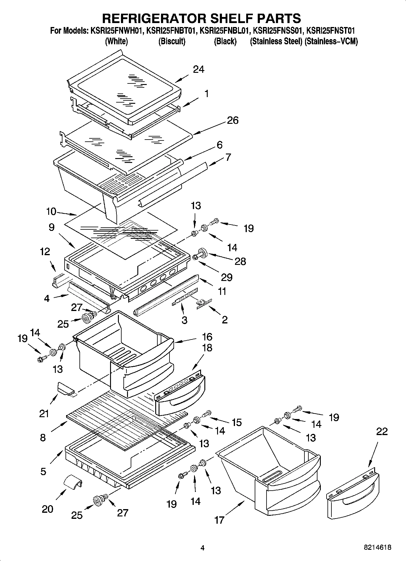 03 - REFRIGERATOR SHELF PARTS