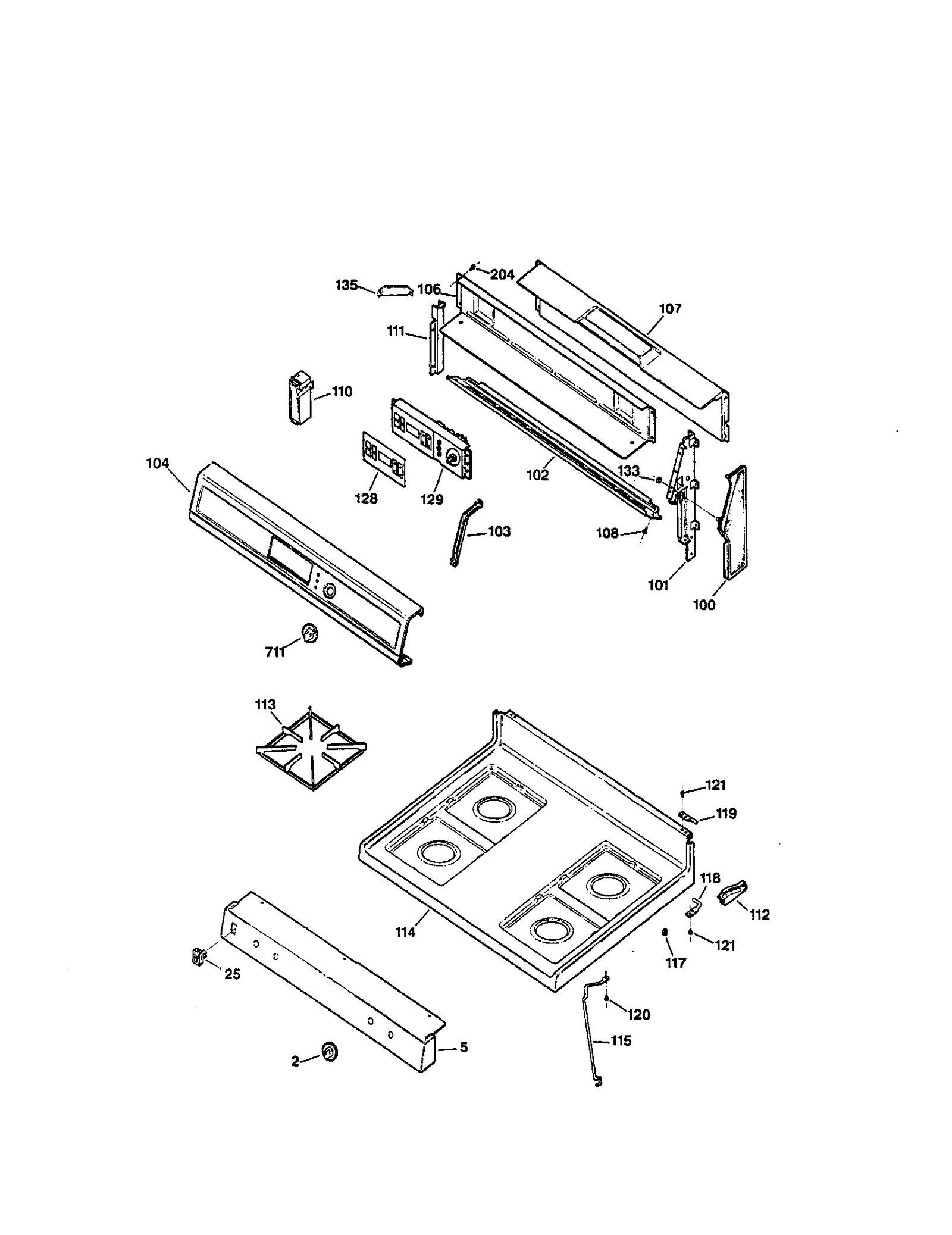 CONTROL PANEL & COOKTOP