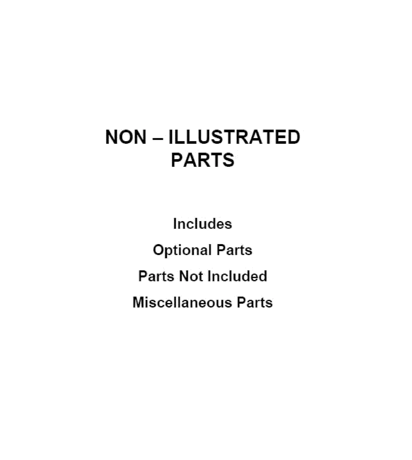OPTIONAL PARTS (NOT INCLUDED)