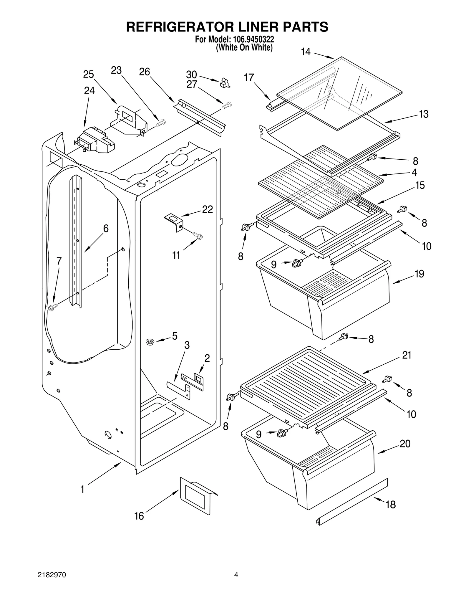 REFRIGERATOR LINER PARTS